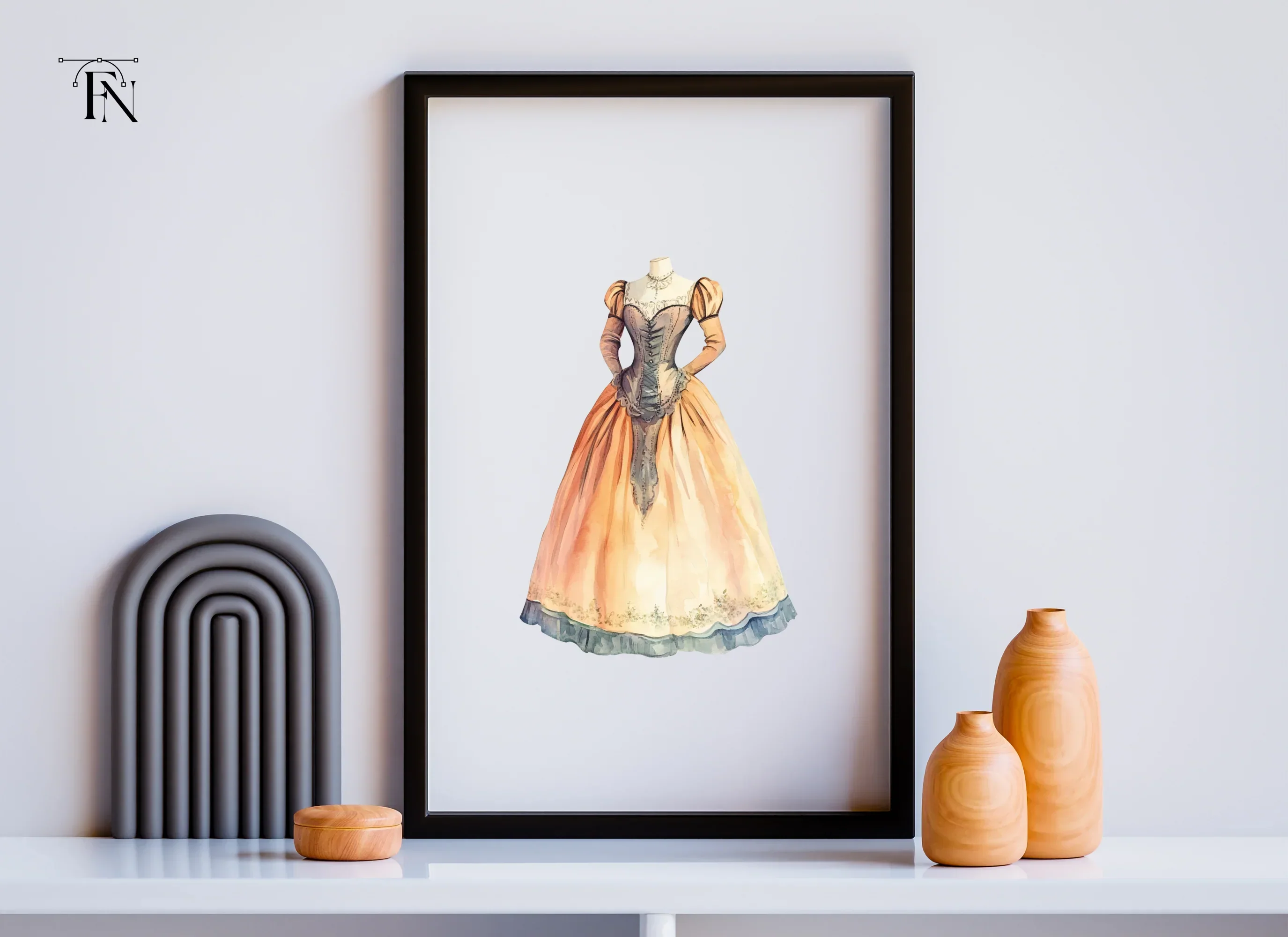Victorian Gown Clipart Bundle - Image 6