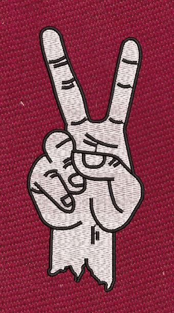 Victory Sign Embroidery Design