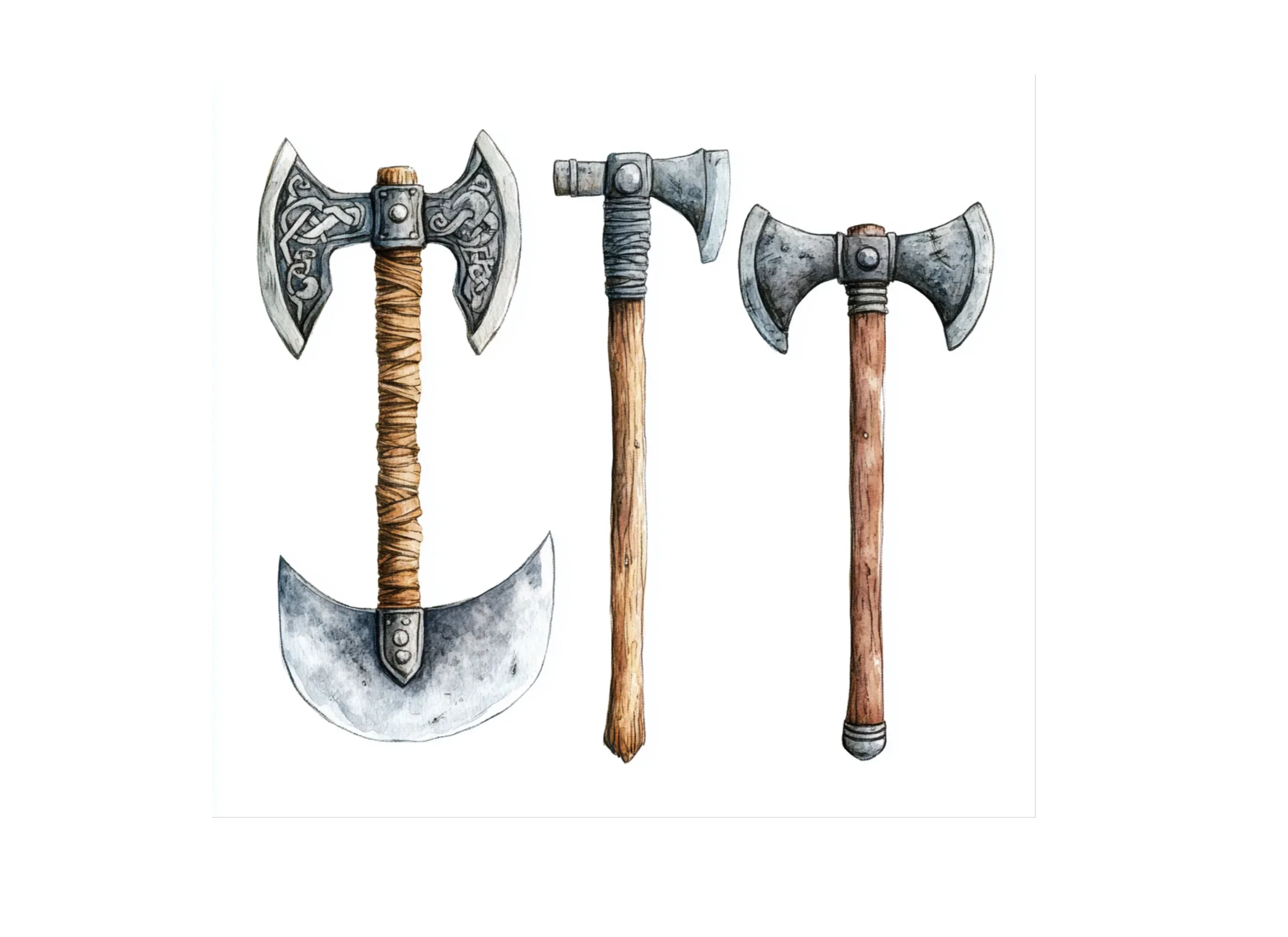 Viking Axes and Medieval Weapons Clipart Bundle - Image 3