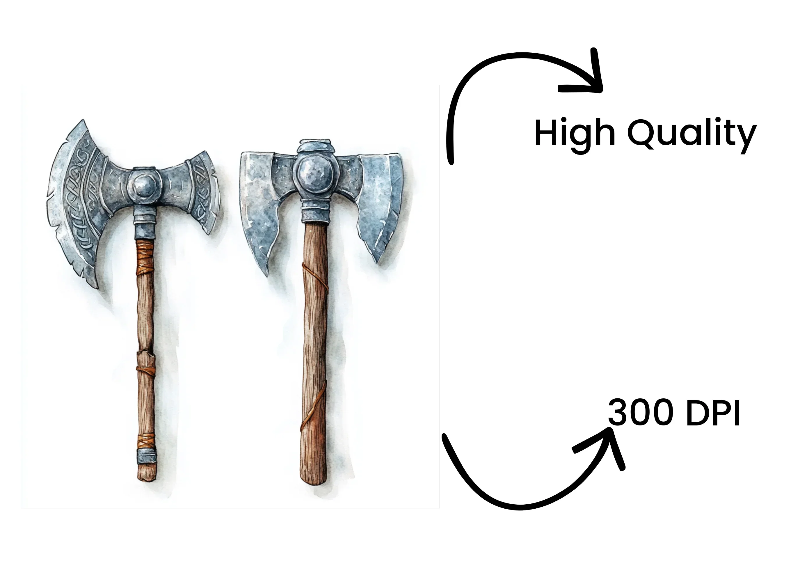 Viking Axes and Medieval Weapons Clipart Bundle - Image 4