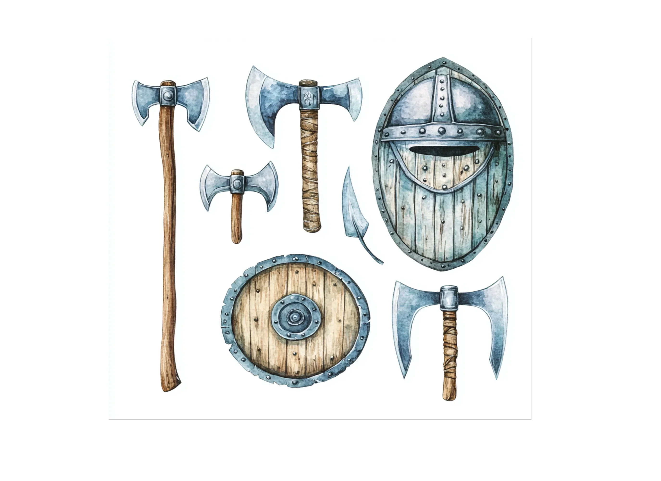Viking Shields and Axes Clipart Bundle - Image 2