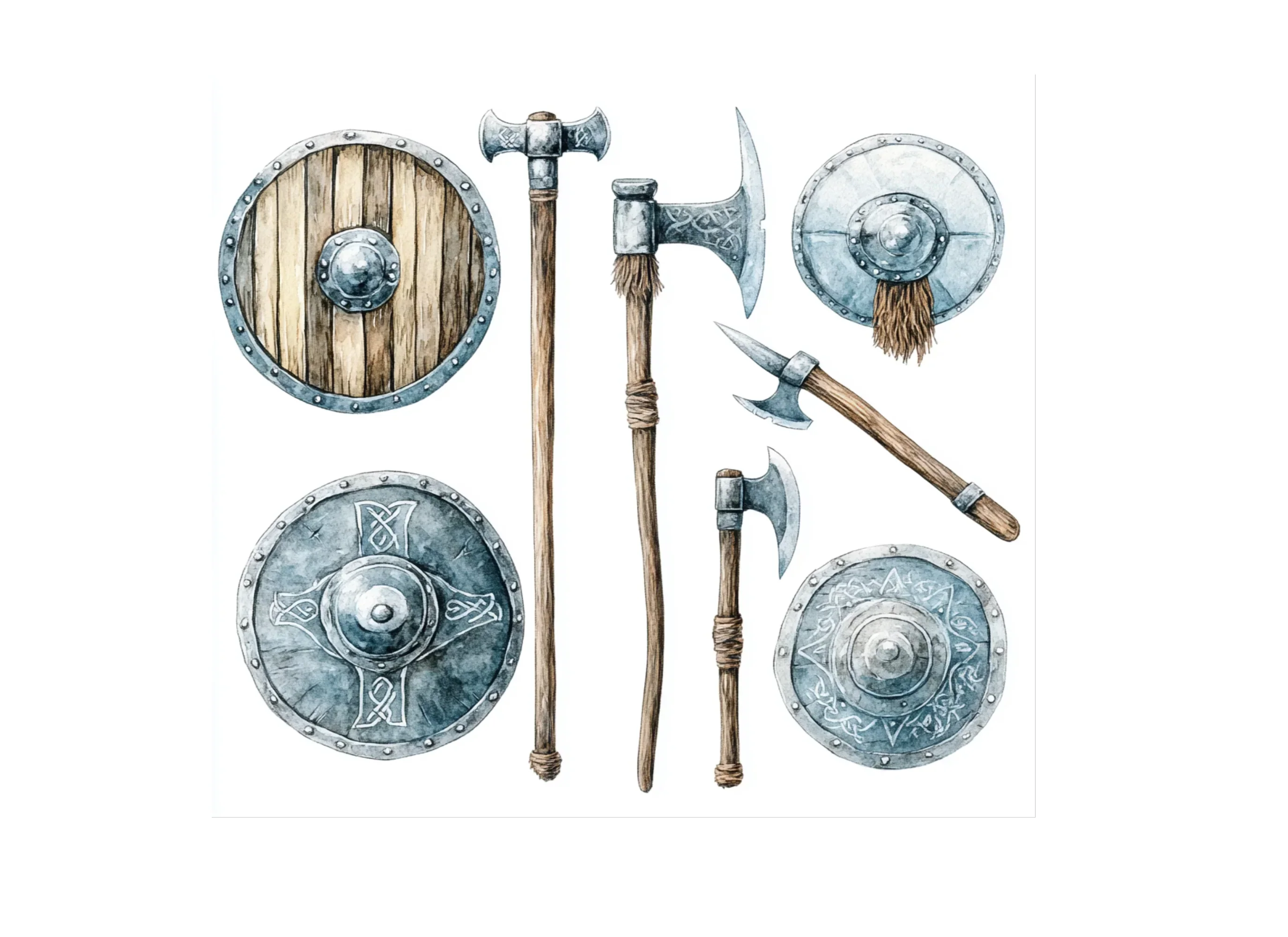 Viking Shields and Axes Clipart Bundle - Image 3