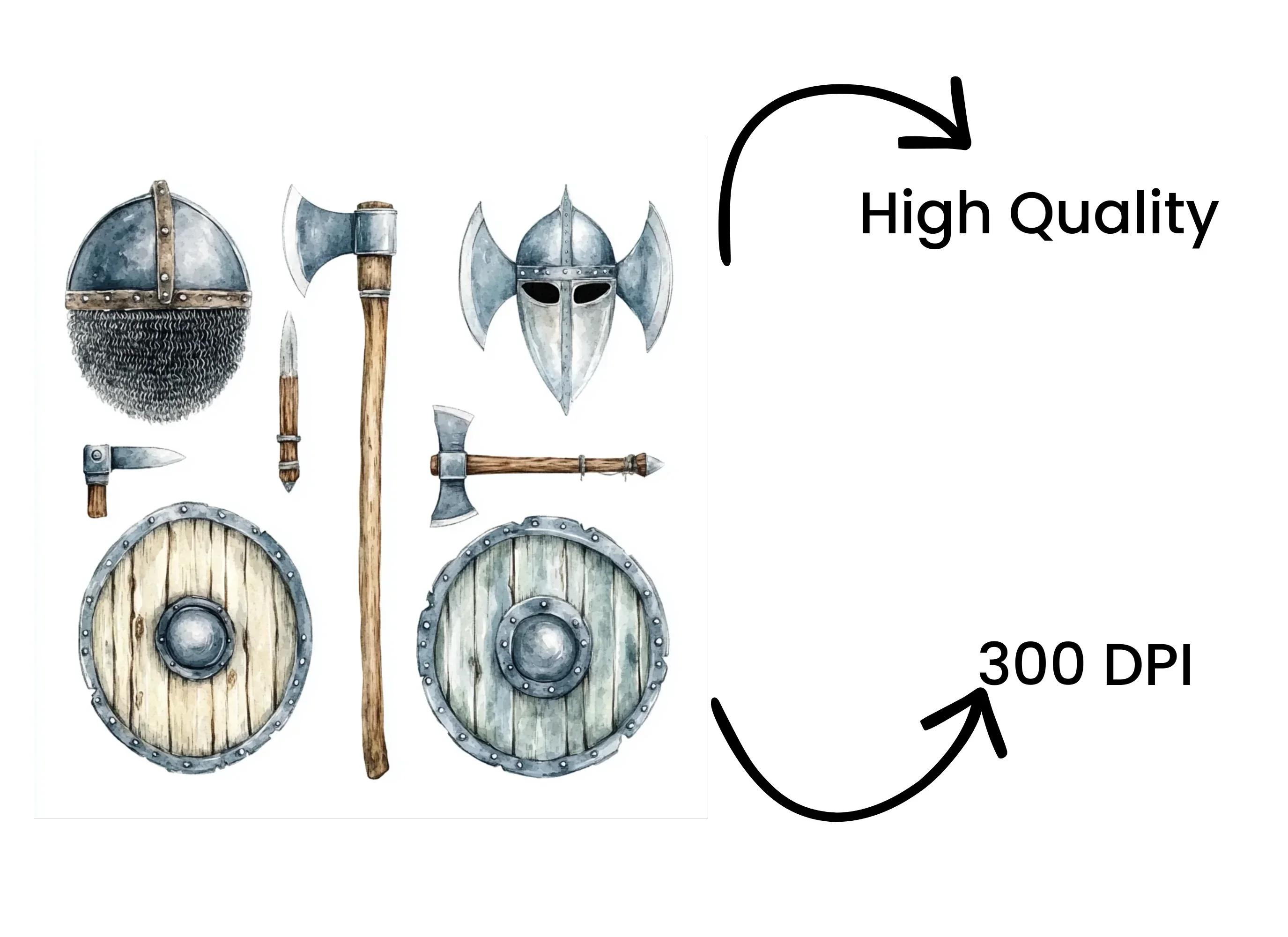 Viking Shields and Axes Clipart Bundle - Image 4