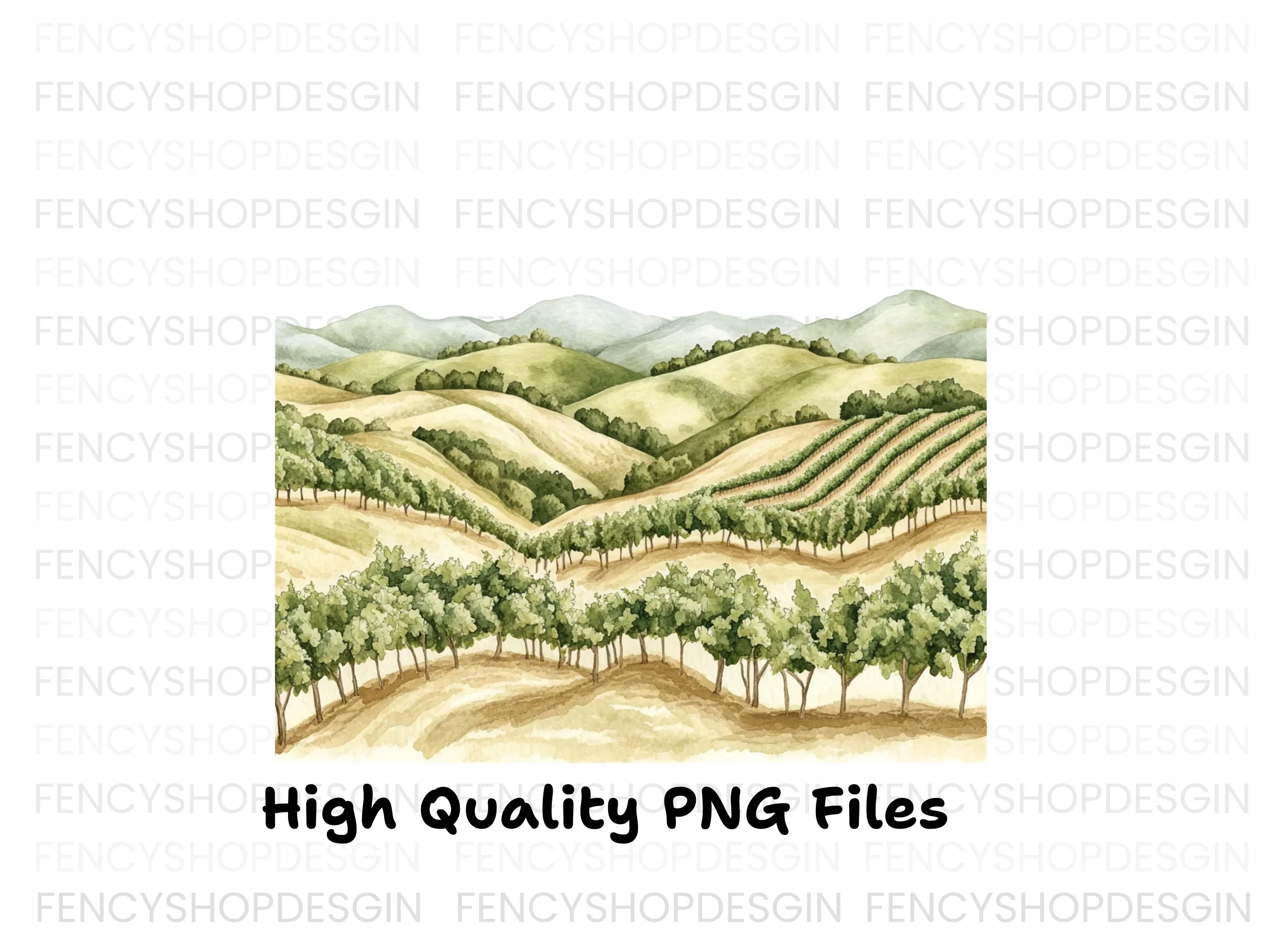 Vineyard Landscape Clipart Bundle - Image 3
