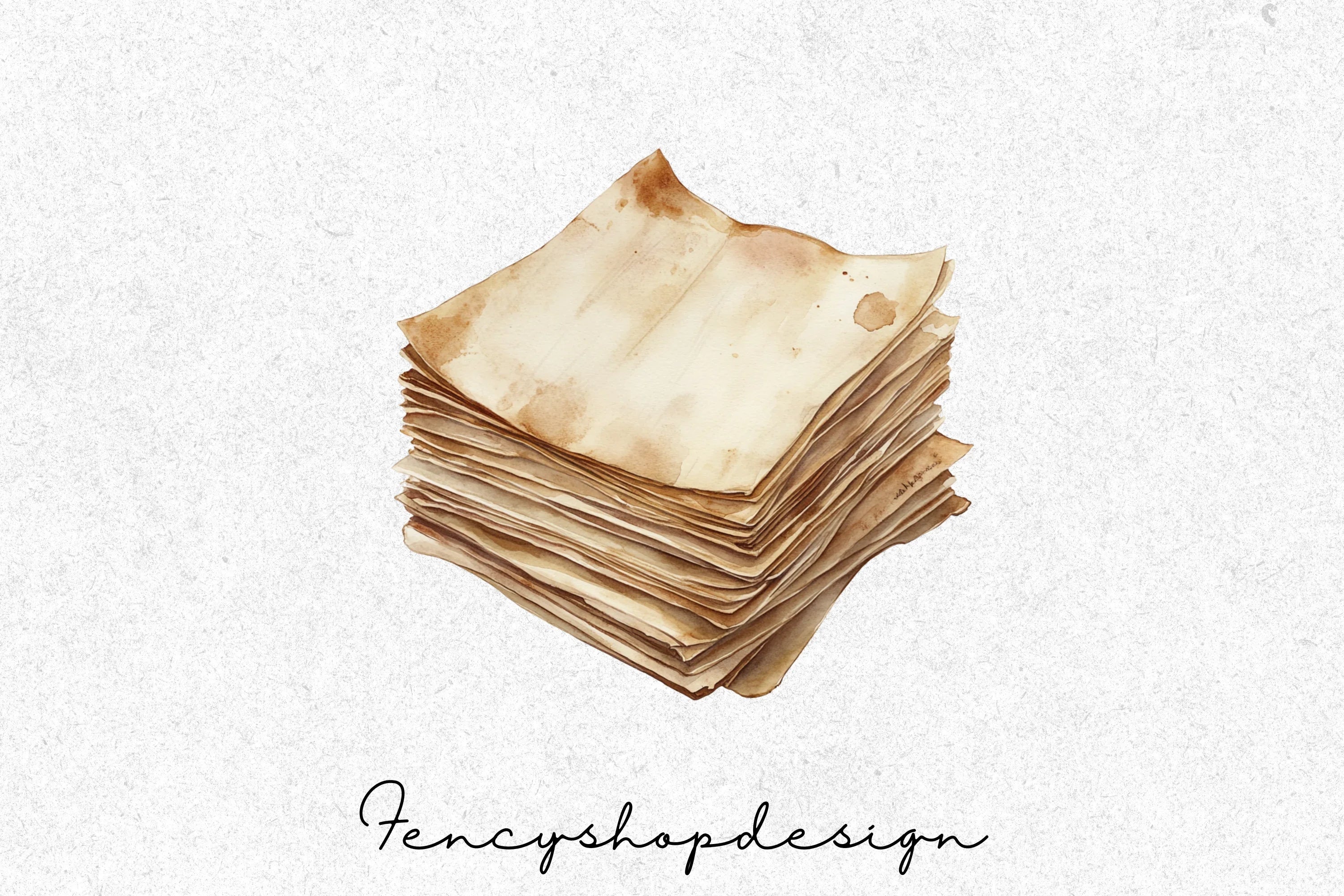 Vintage Aged Stack Clipart Bundle - Image 3