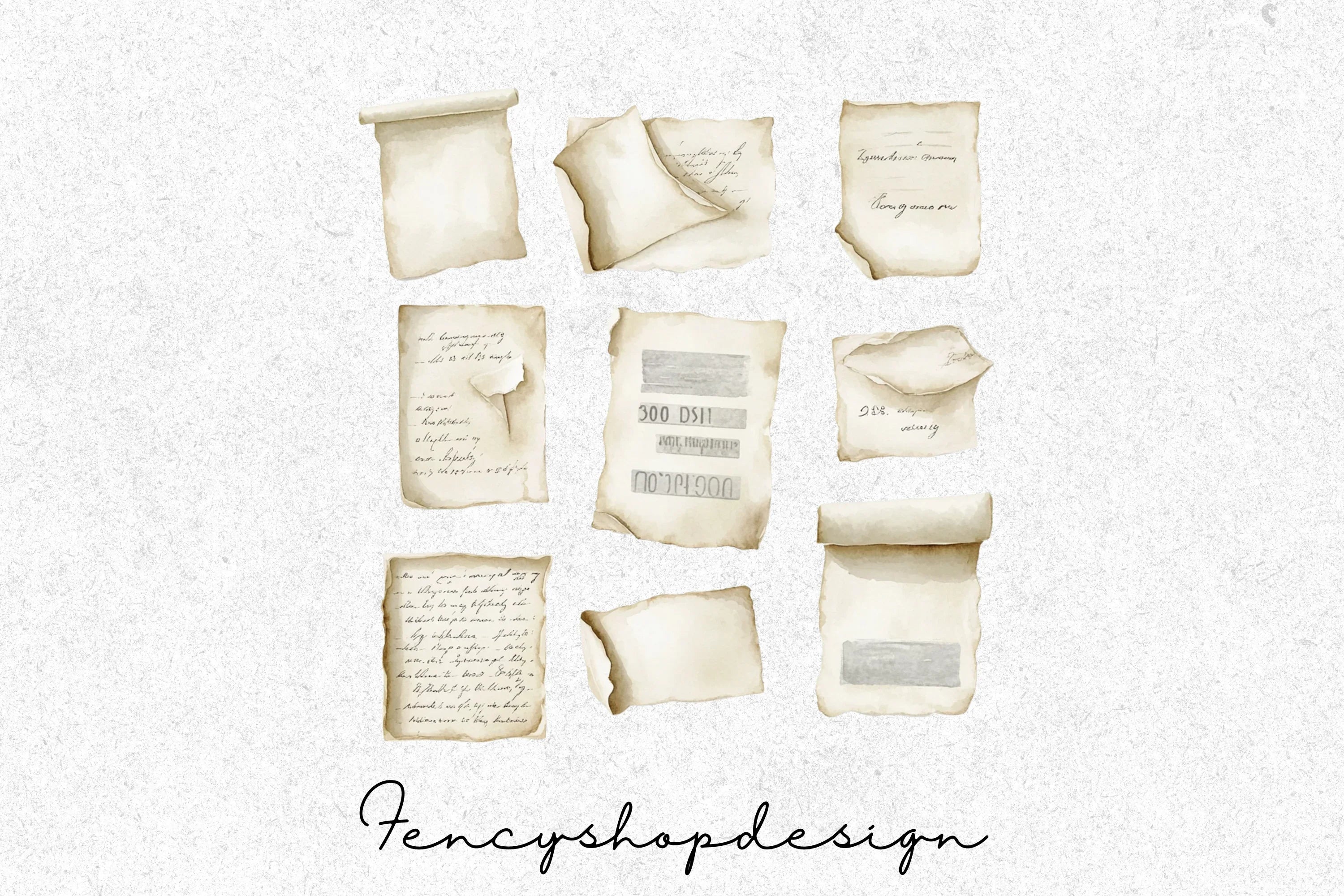 Vintage Aged Stack Clipart Bundle - Image 4