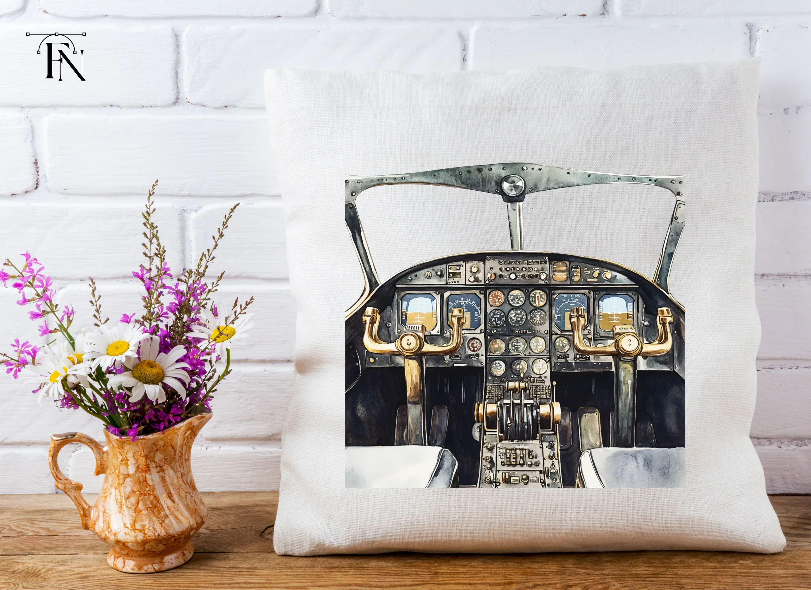 Vintage Airplane Cockpit Clipart Bundle - Image 5