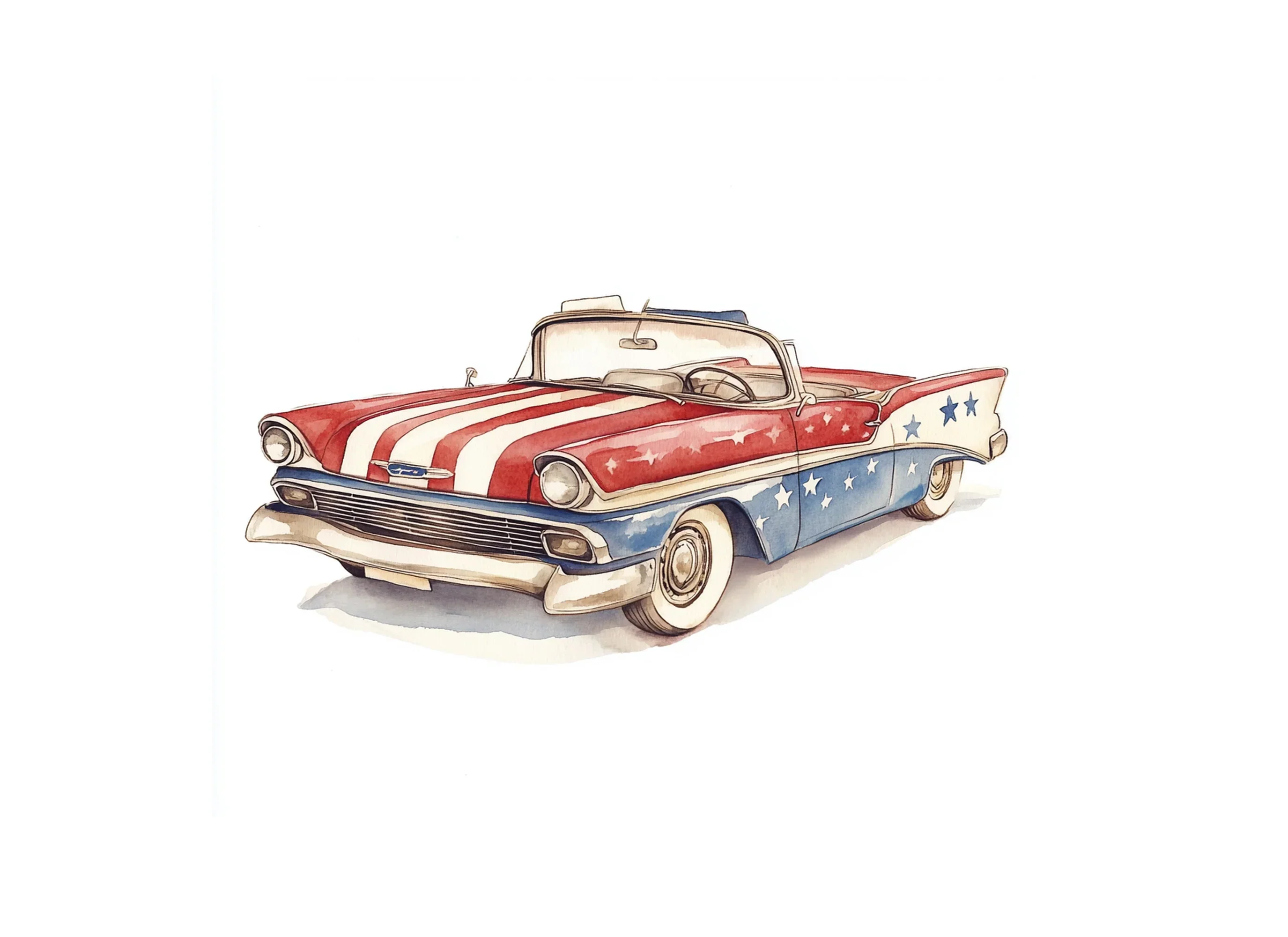Vintage American Cars Clipart Bundle - Image 3