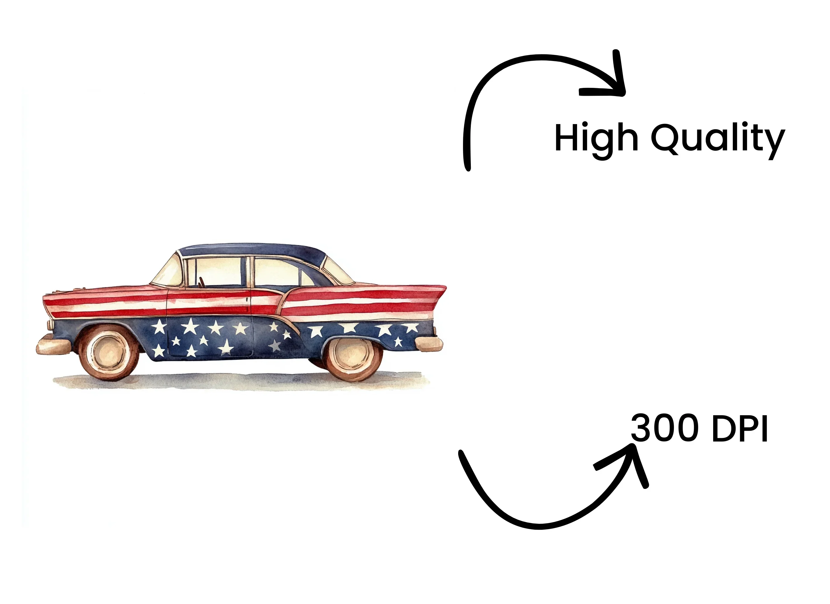 Vintage American Cars Clipart Bundle - Image 4