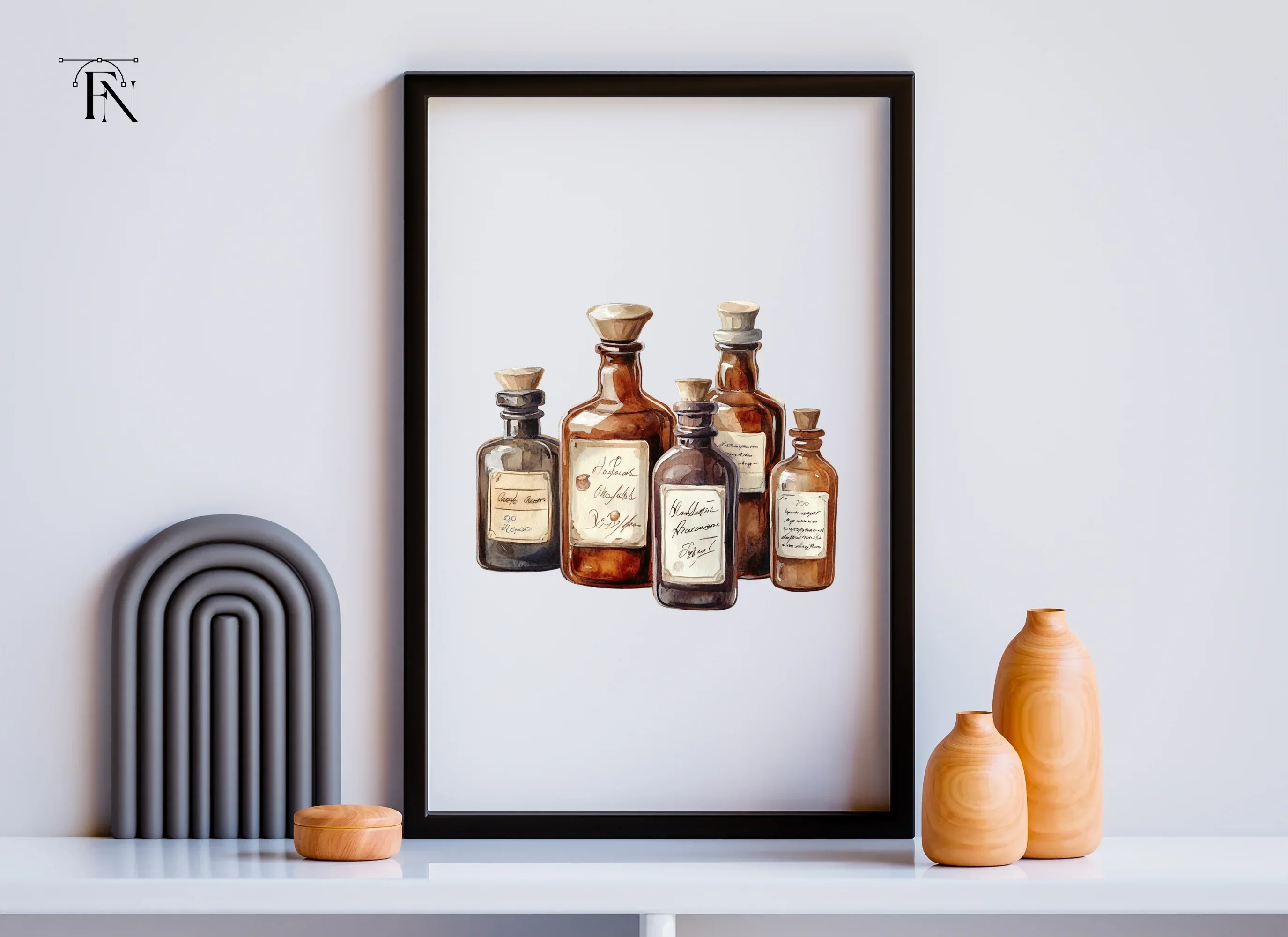 Vintage Apothecary Bottles Clipart Bundle - Image 6