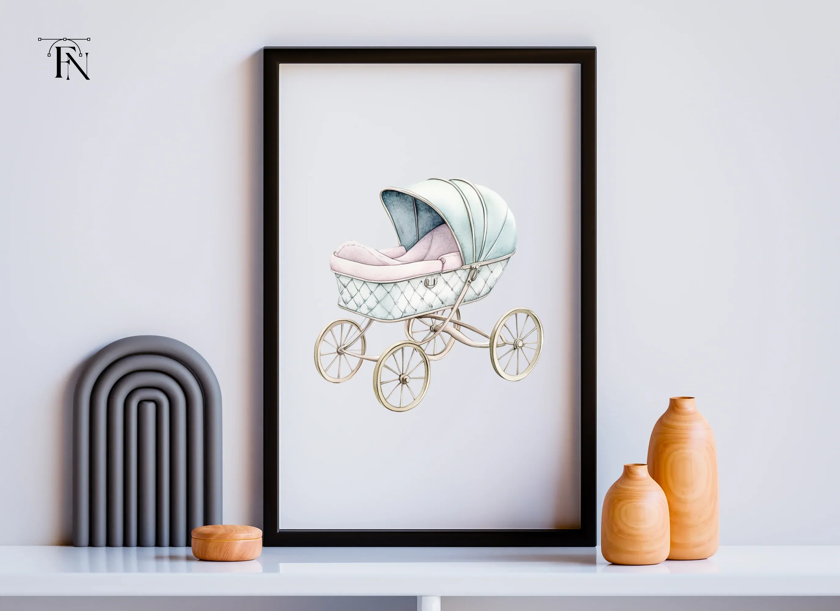 Vintage Baby Stroller Clipart Bundle - Image 6