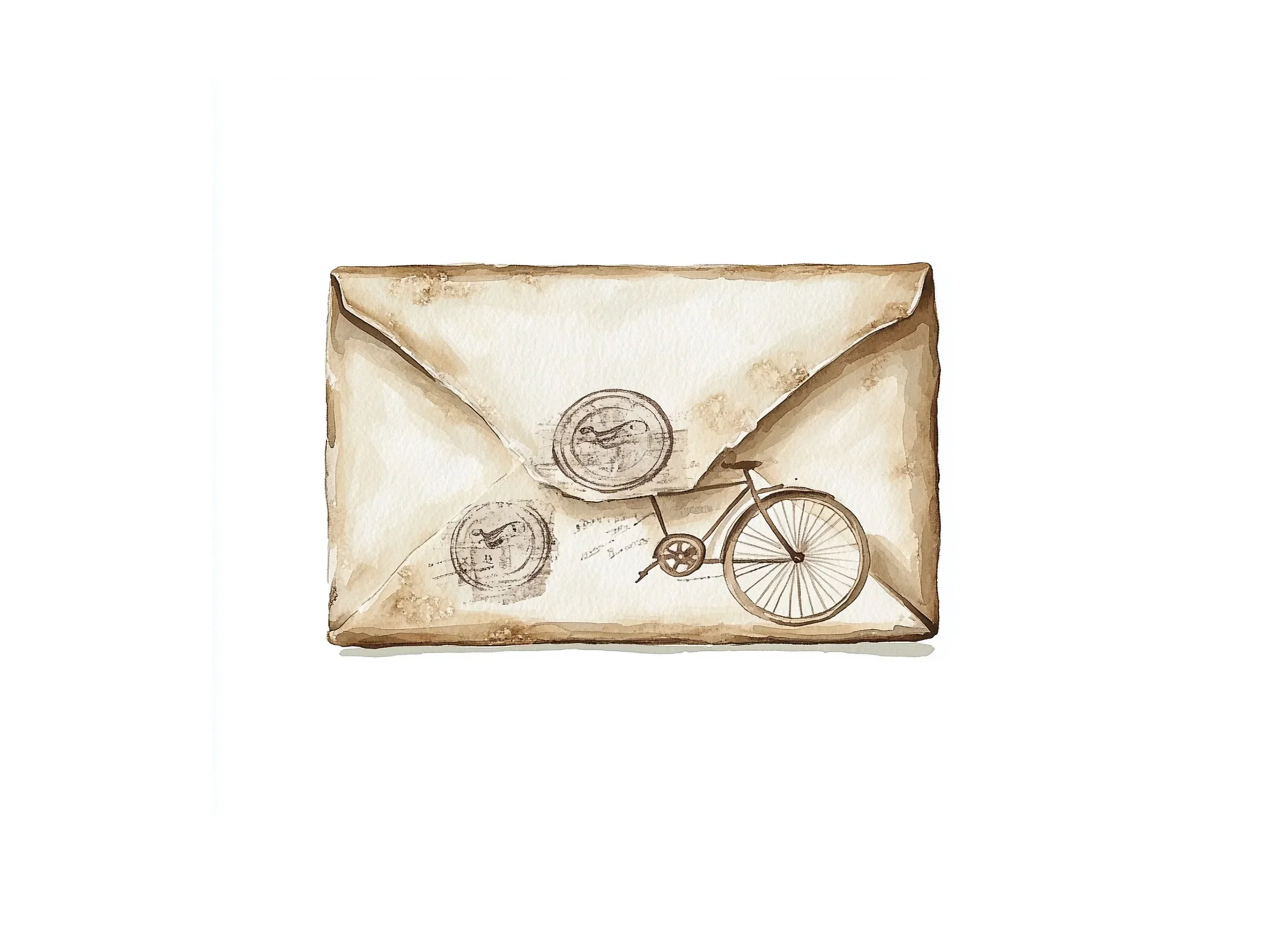 Vintage Bicycle Mail Clipart Bundle - Image 3