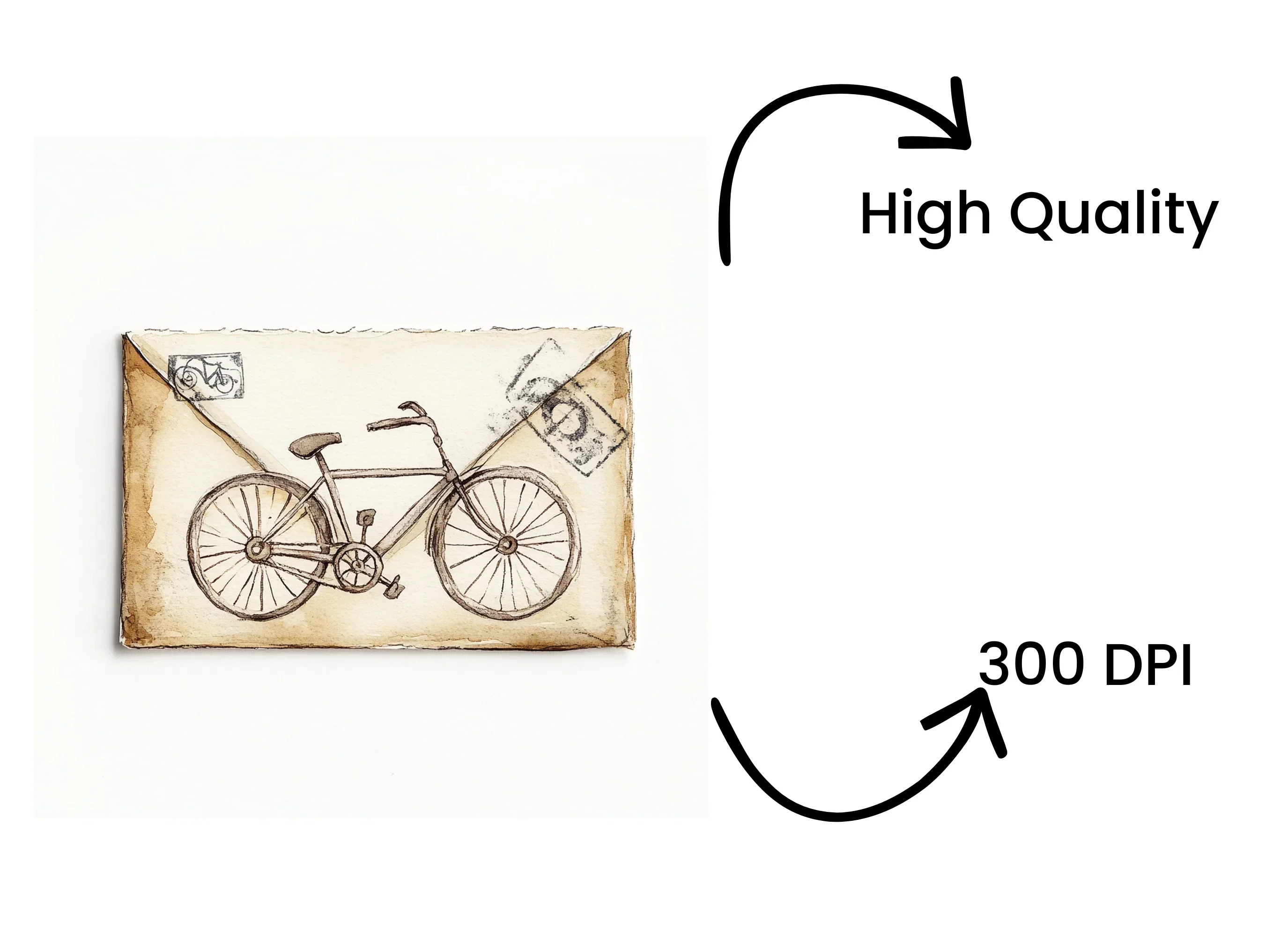 Vintage Bicycle Mail Clipart Bundle - Image 4