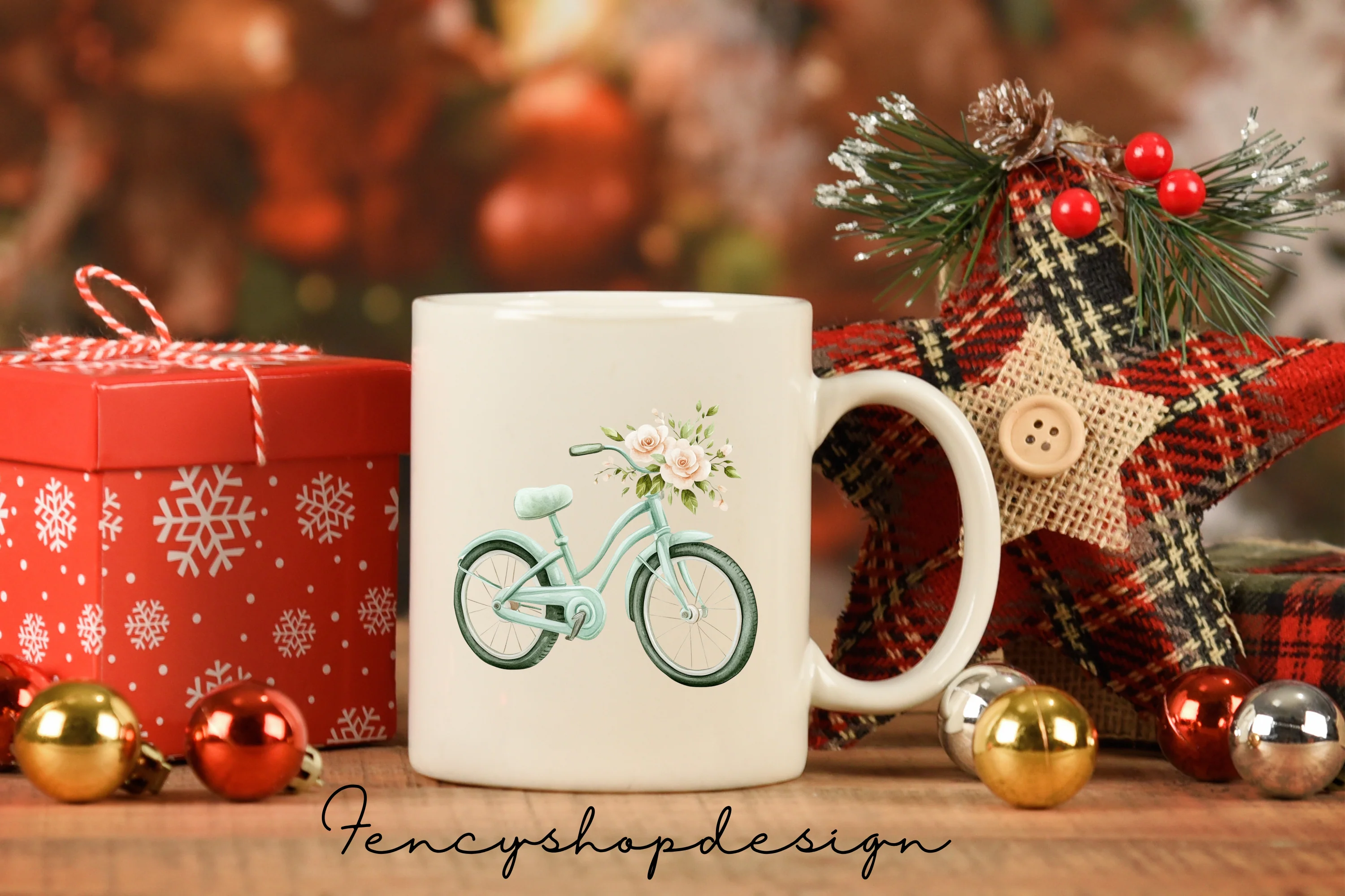 Vintage Bike Floral Basket Clipart Bundle - Image 7