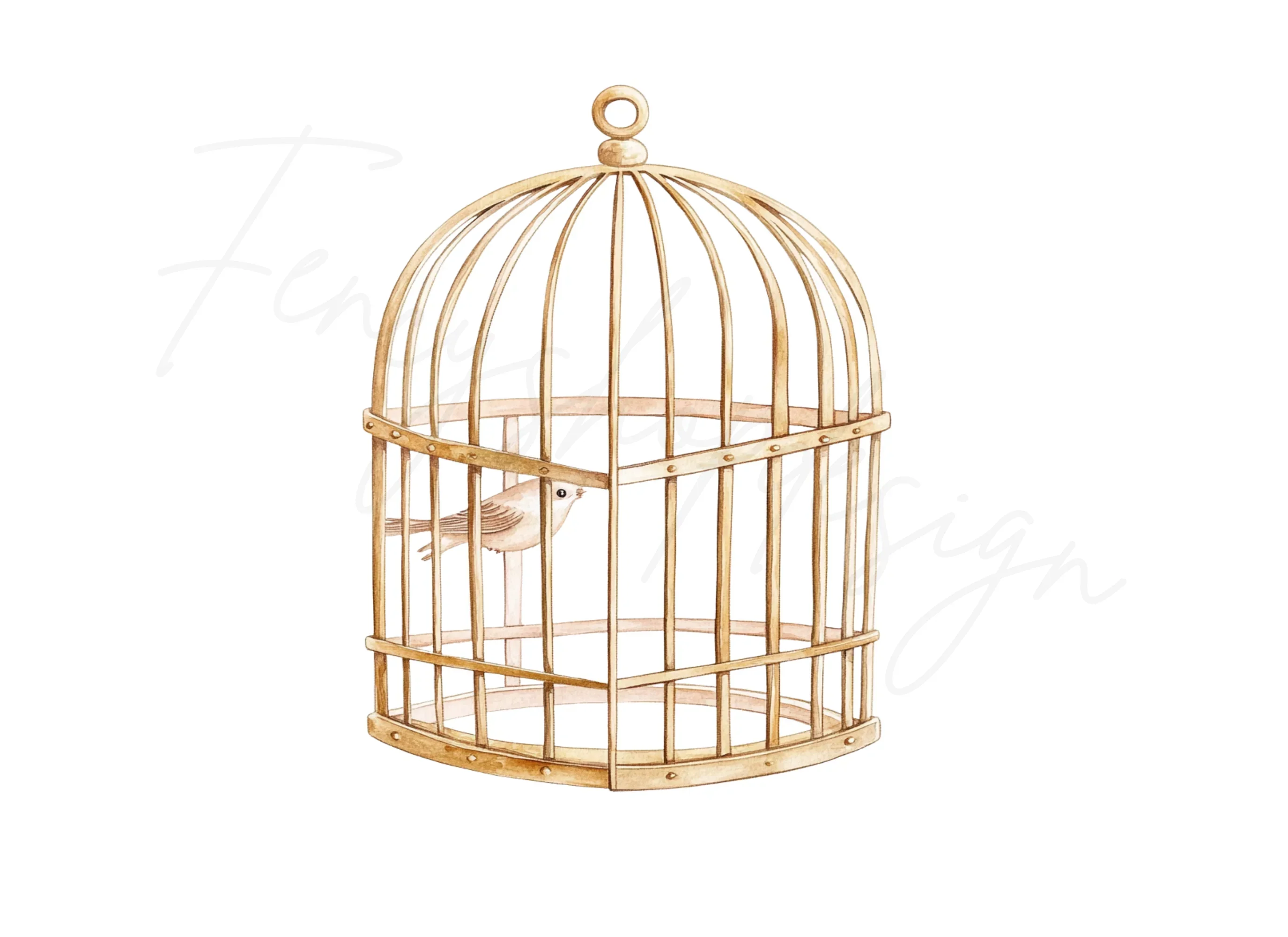 Vintage Bird Cages Clipart Bundle - Image 2