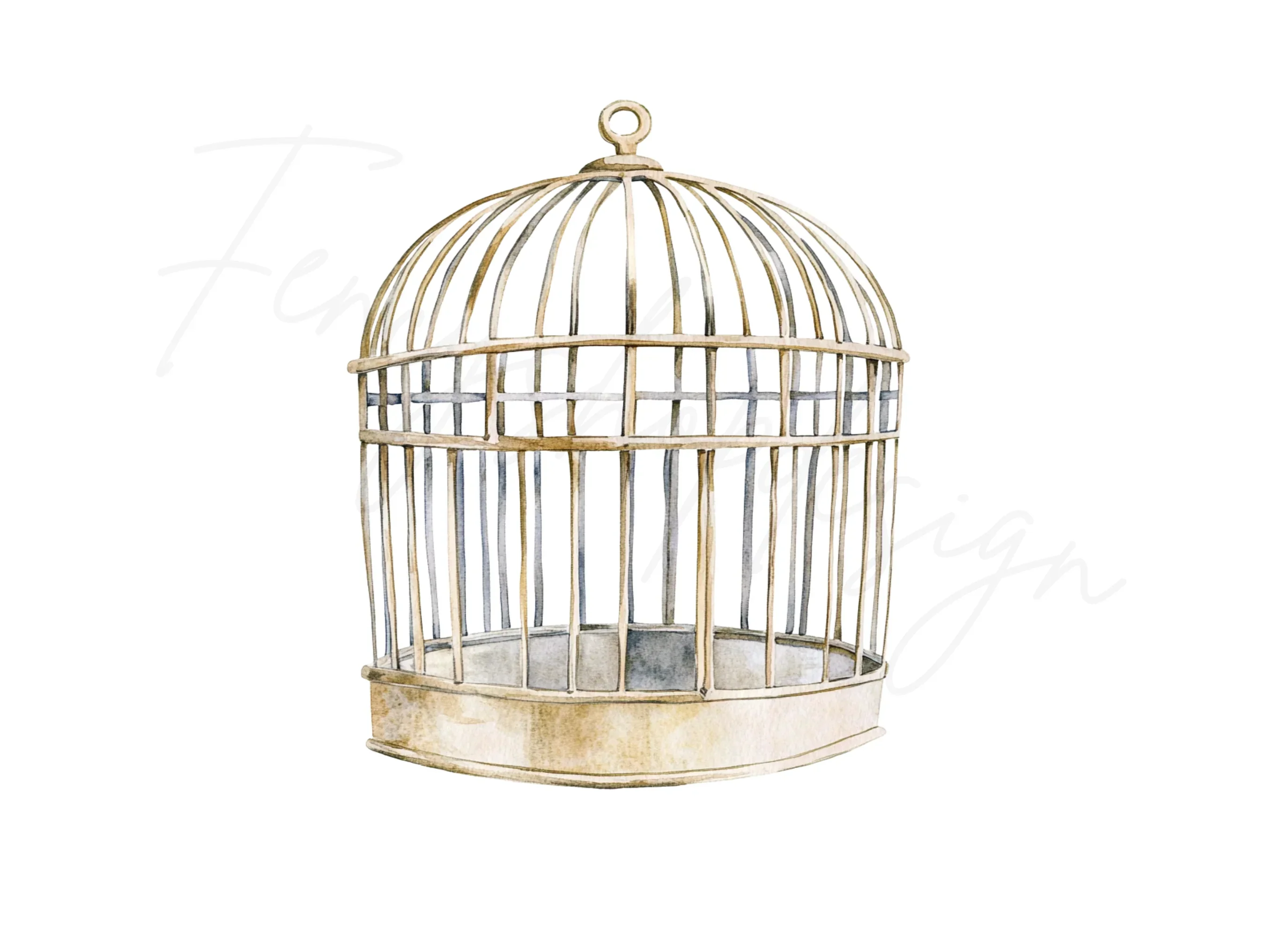 Vintage Bird Cages Clipart Bundle - Image 3