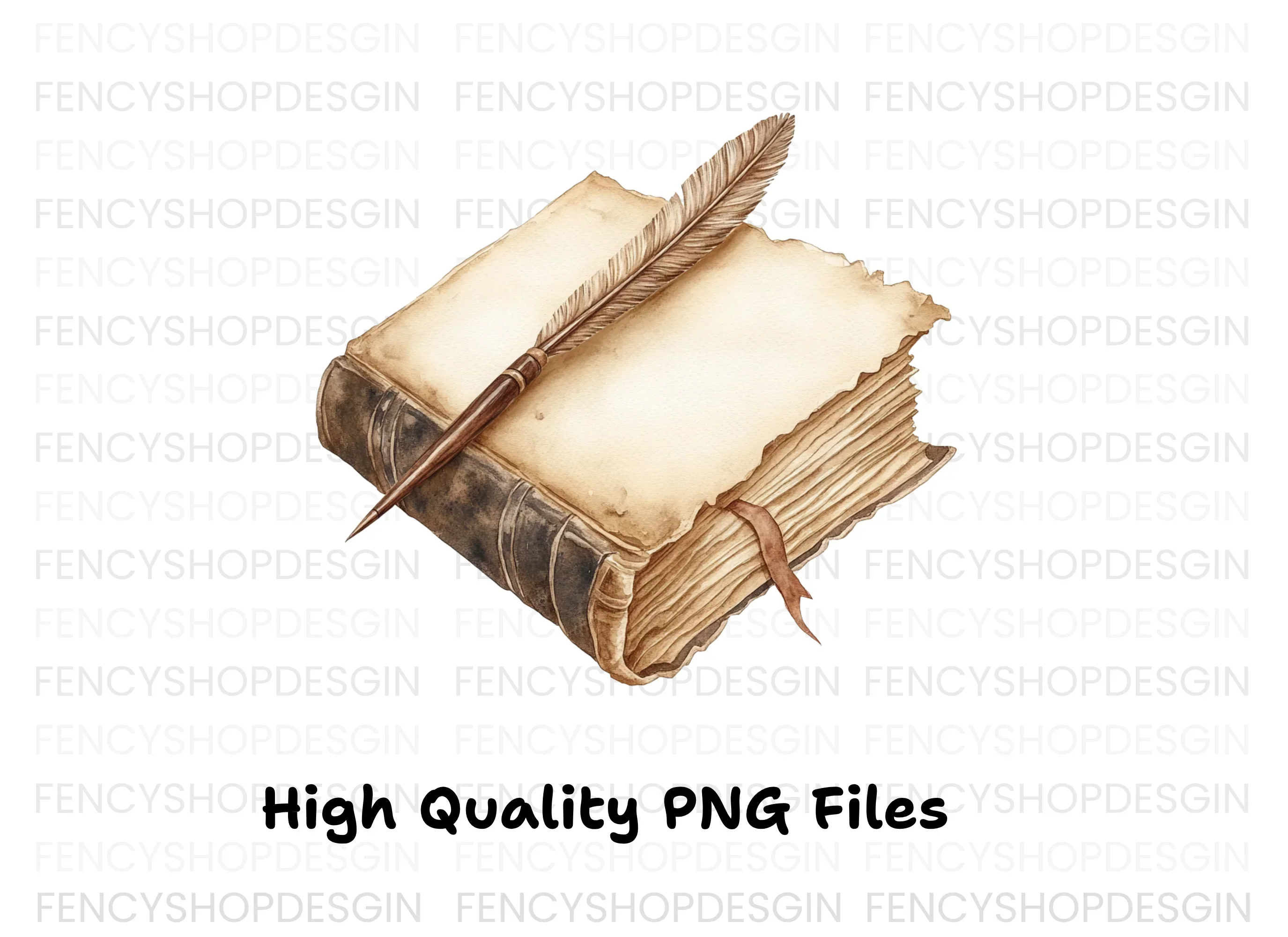 Vintage Book Quill Clipart Bundle - Image 2