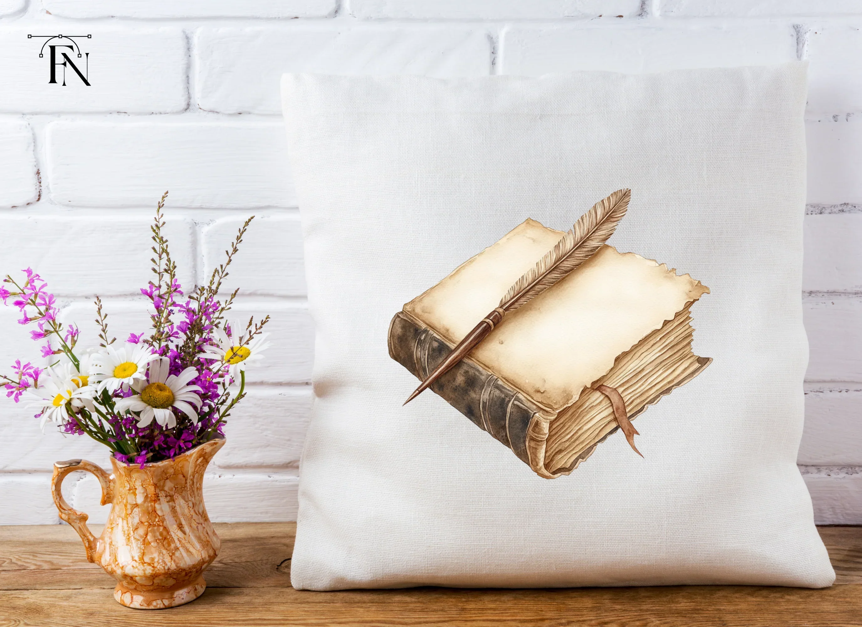 Vintage Book Quill Clipart Bundle - Image 4