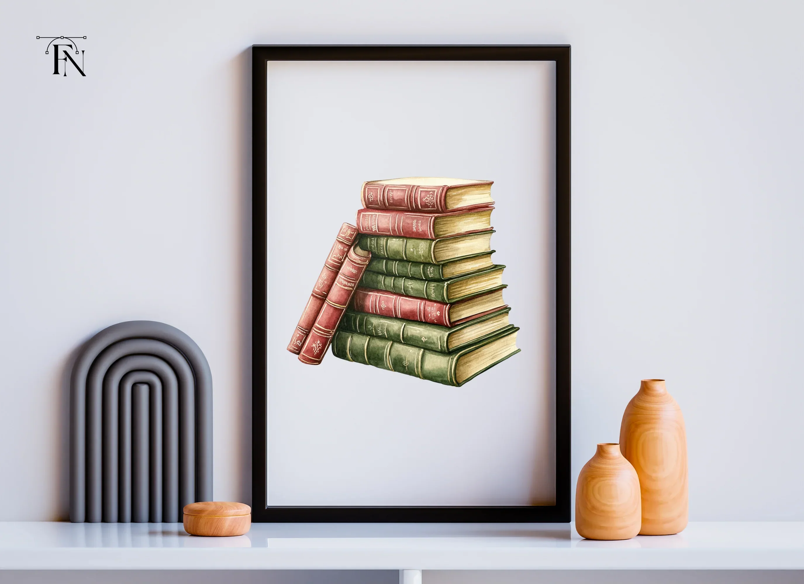 Vintage Book Stack Clipart Bundle - Image 5