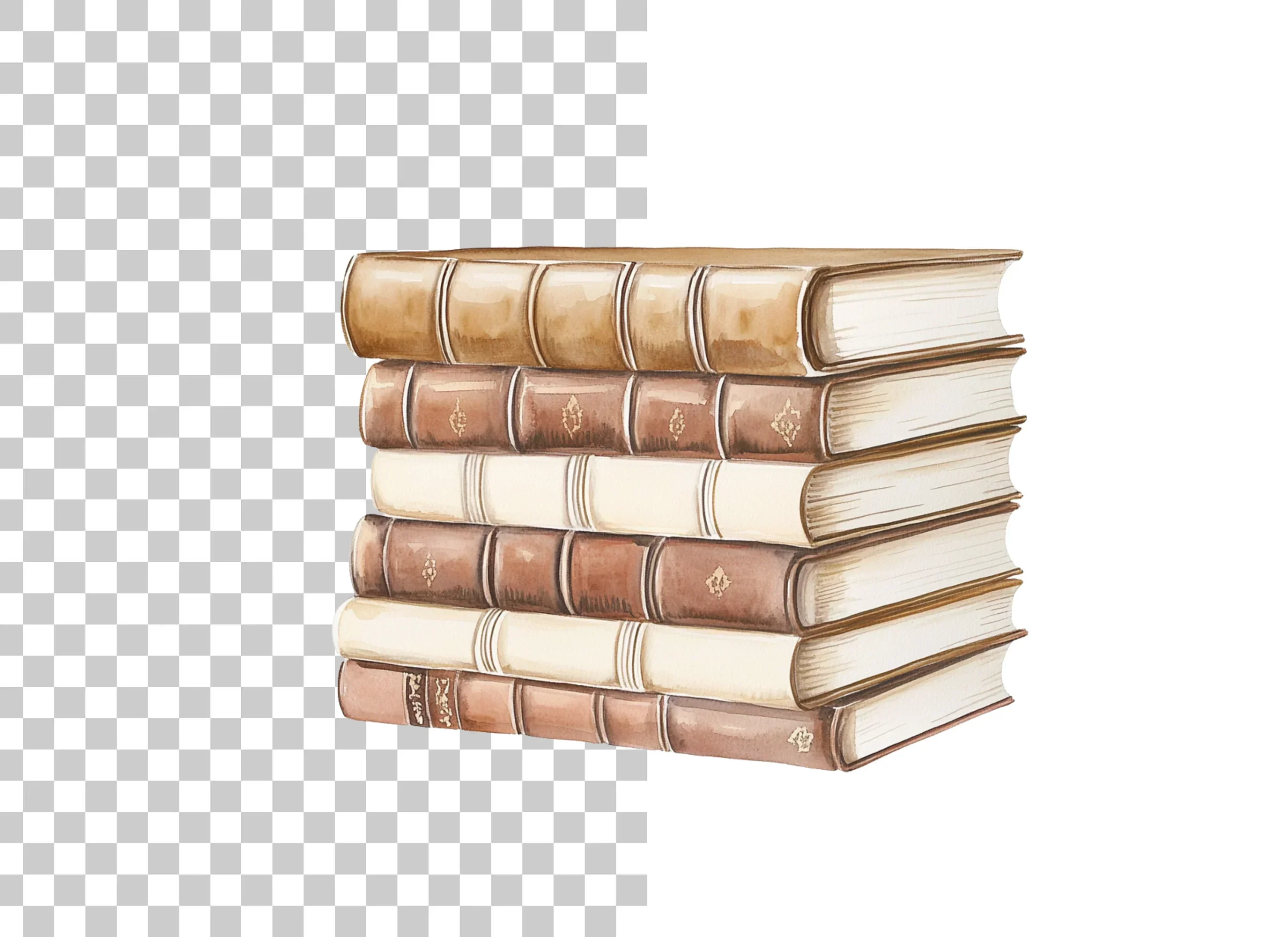 Vintage Book Stacks Clipart Bundle - Image 2