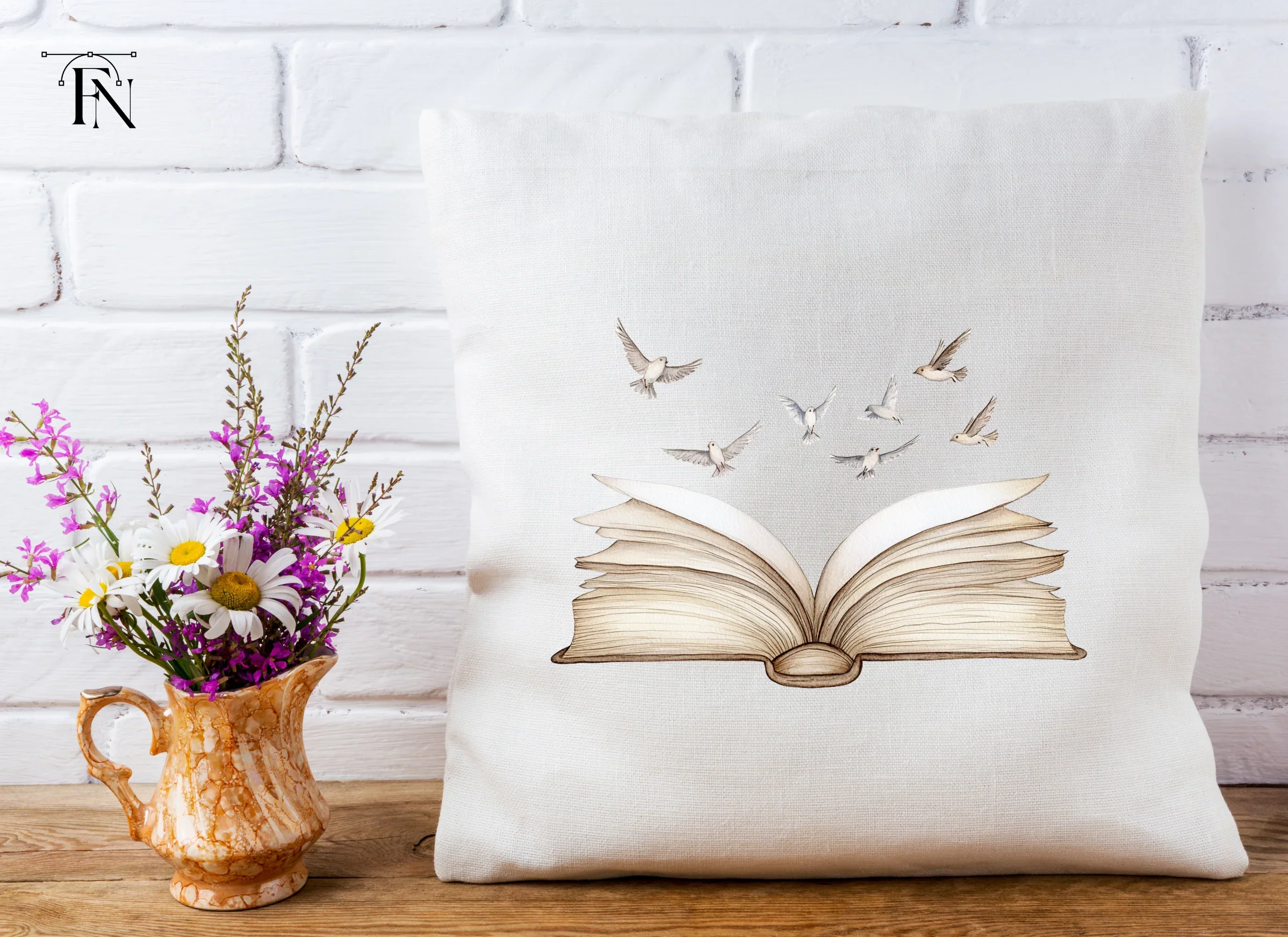 Vintage Books and Flying Birds Clipart Bundle - Image 5