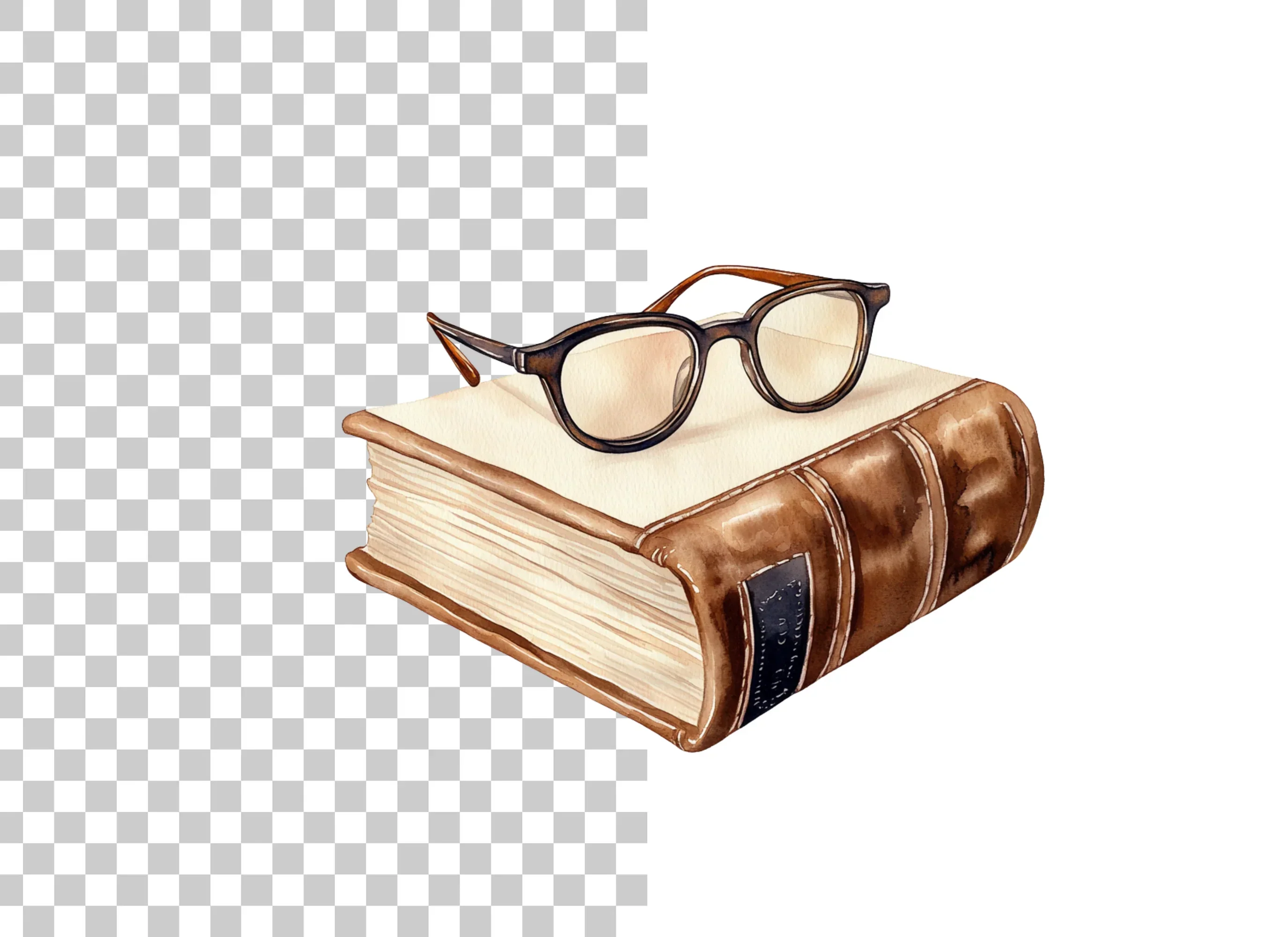 Vintage Books and Glasses Clipart Bundle - Image 3