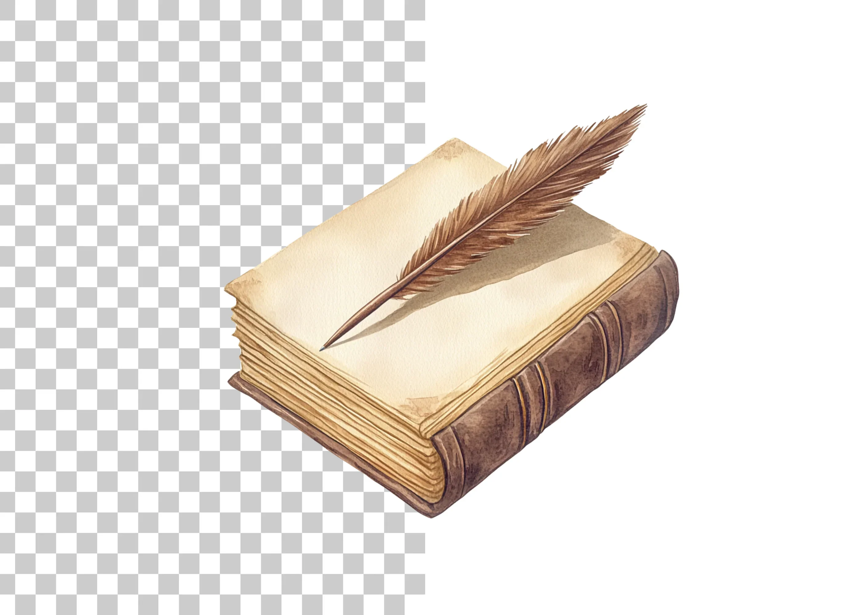 Vintage Books and Quill Pens Clipart Bundle - Image 6