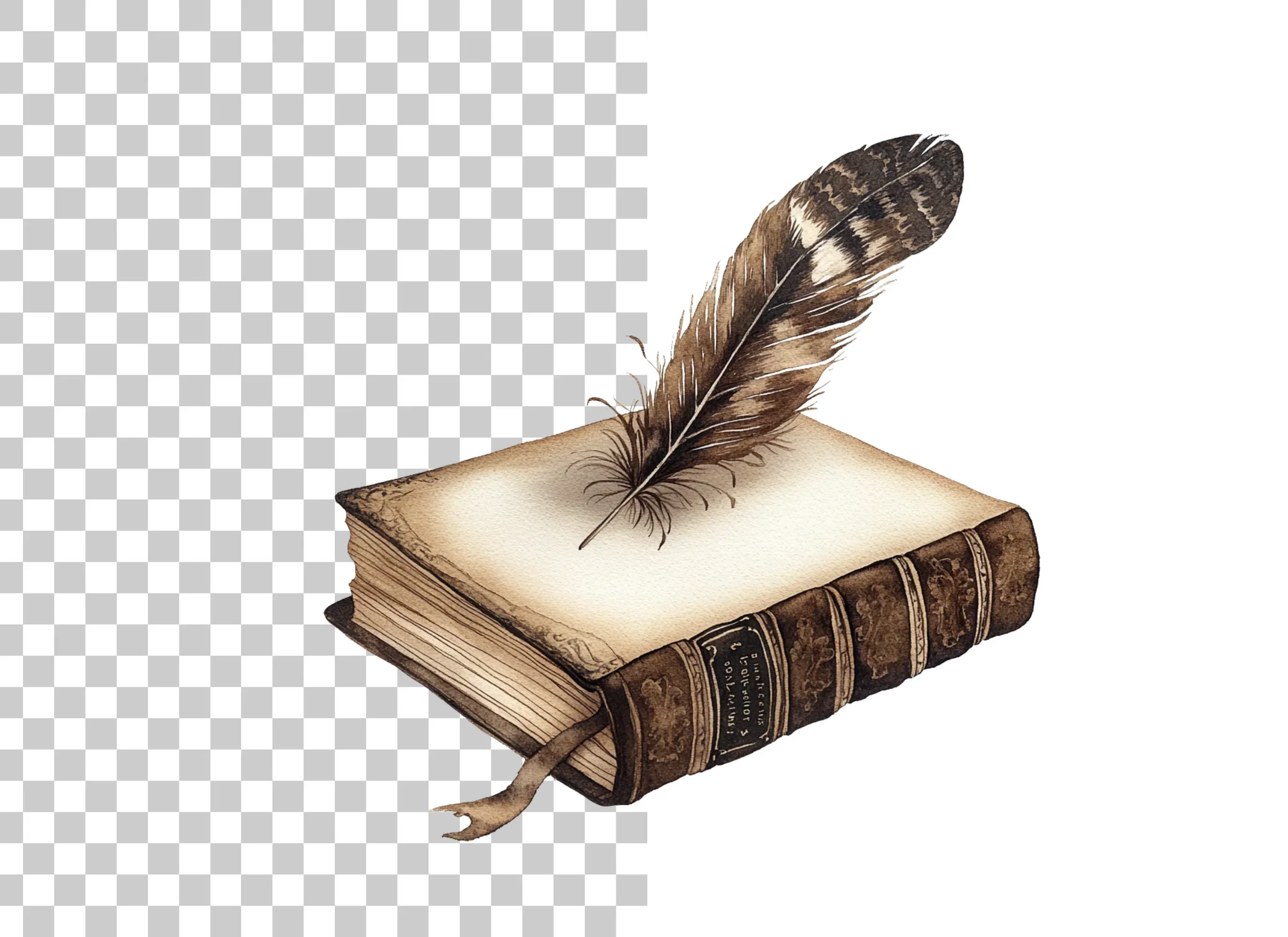 Vintage Books and Quills Clipart Bundle - Image 2