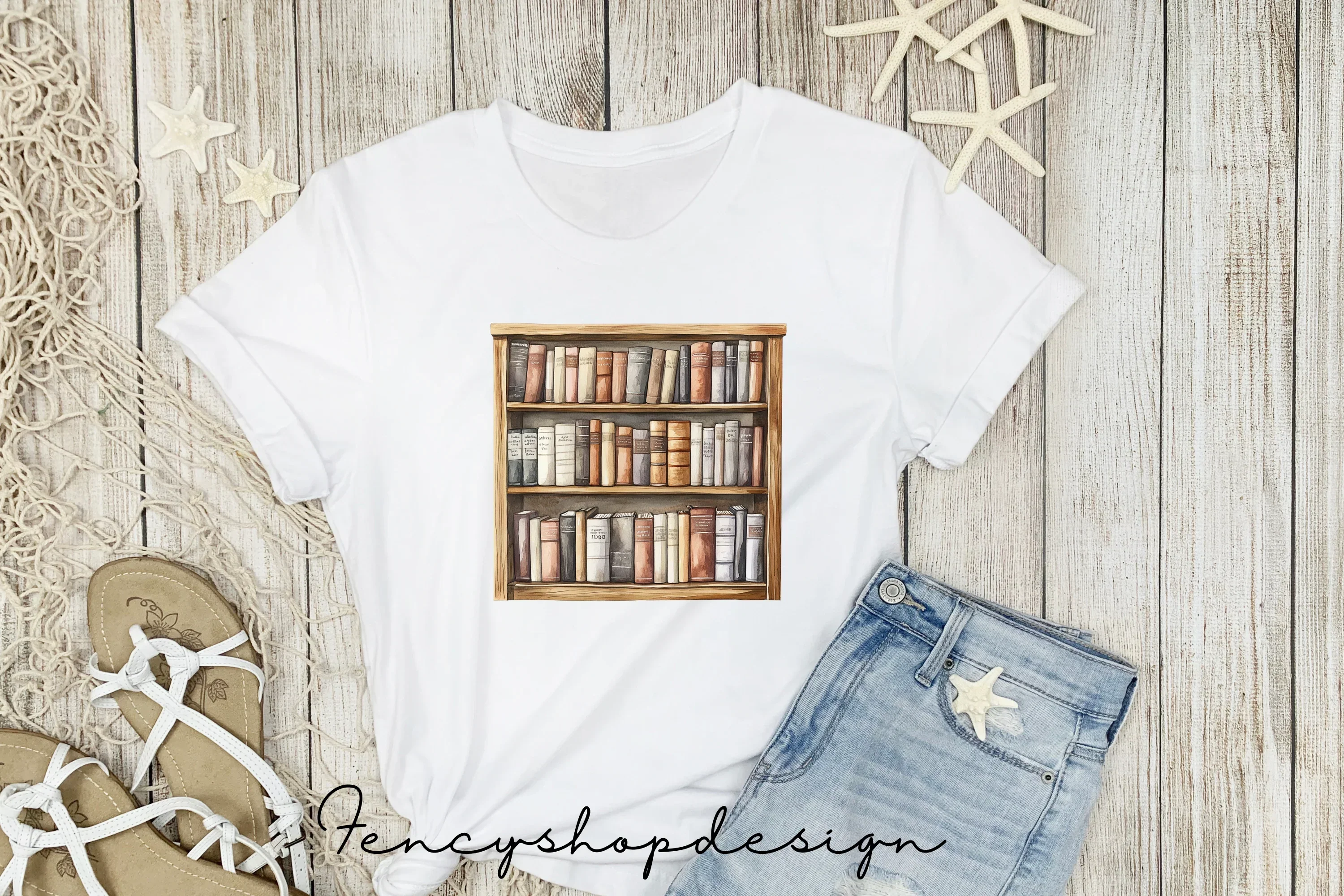 Vintage Bookshelf Clipart Bundle - Image 5