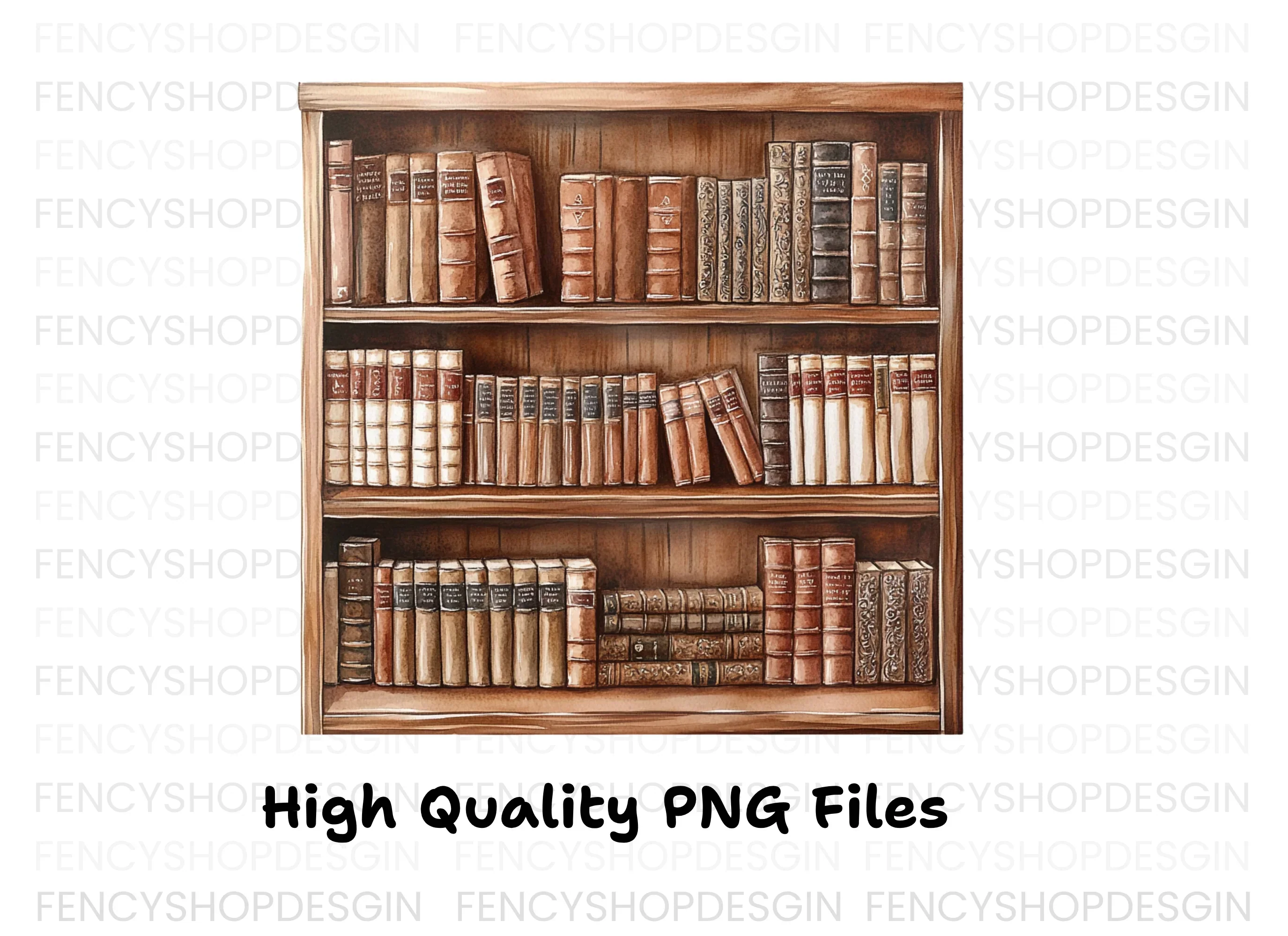 Vintage Bookshelf Clipart Bundle - Image 3