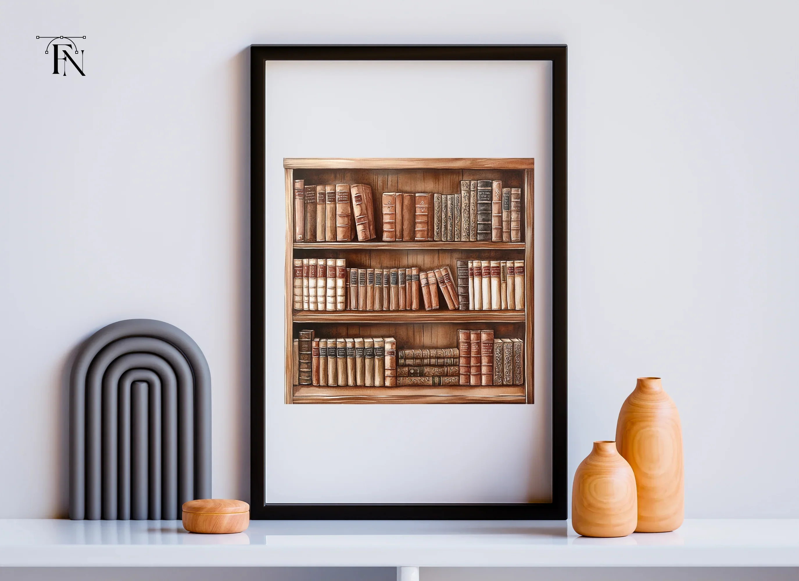 Vintage Bookshelf Clipart Bundle - Image 6