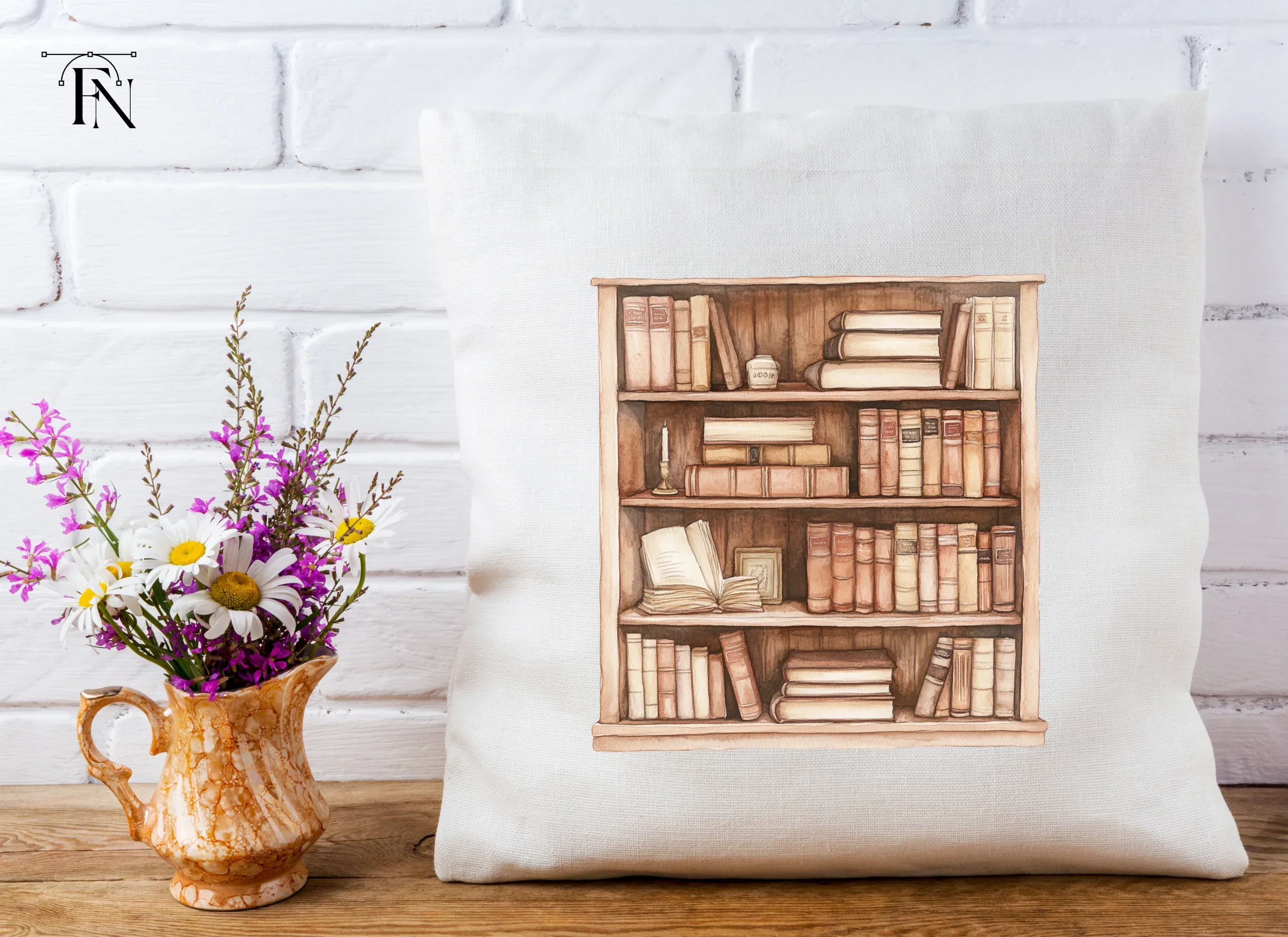 Vintage Bookshelf Clipart Bundle - Image 5