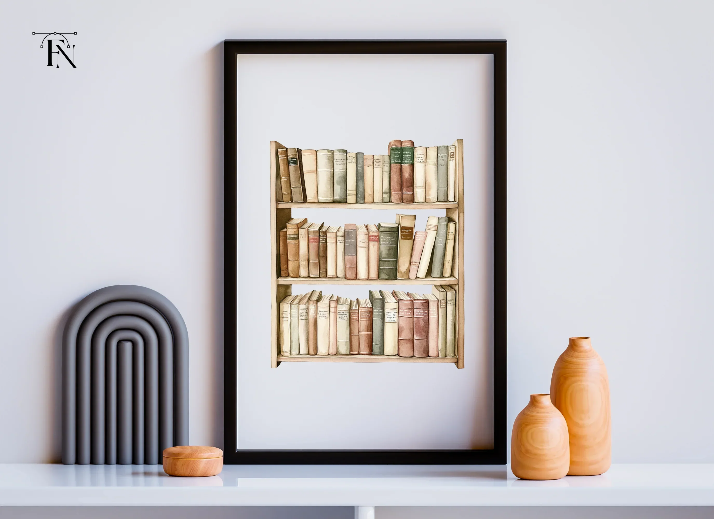 Vintage Bookshelf Clipart Bundle - Image 5