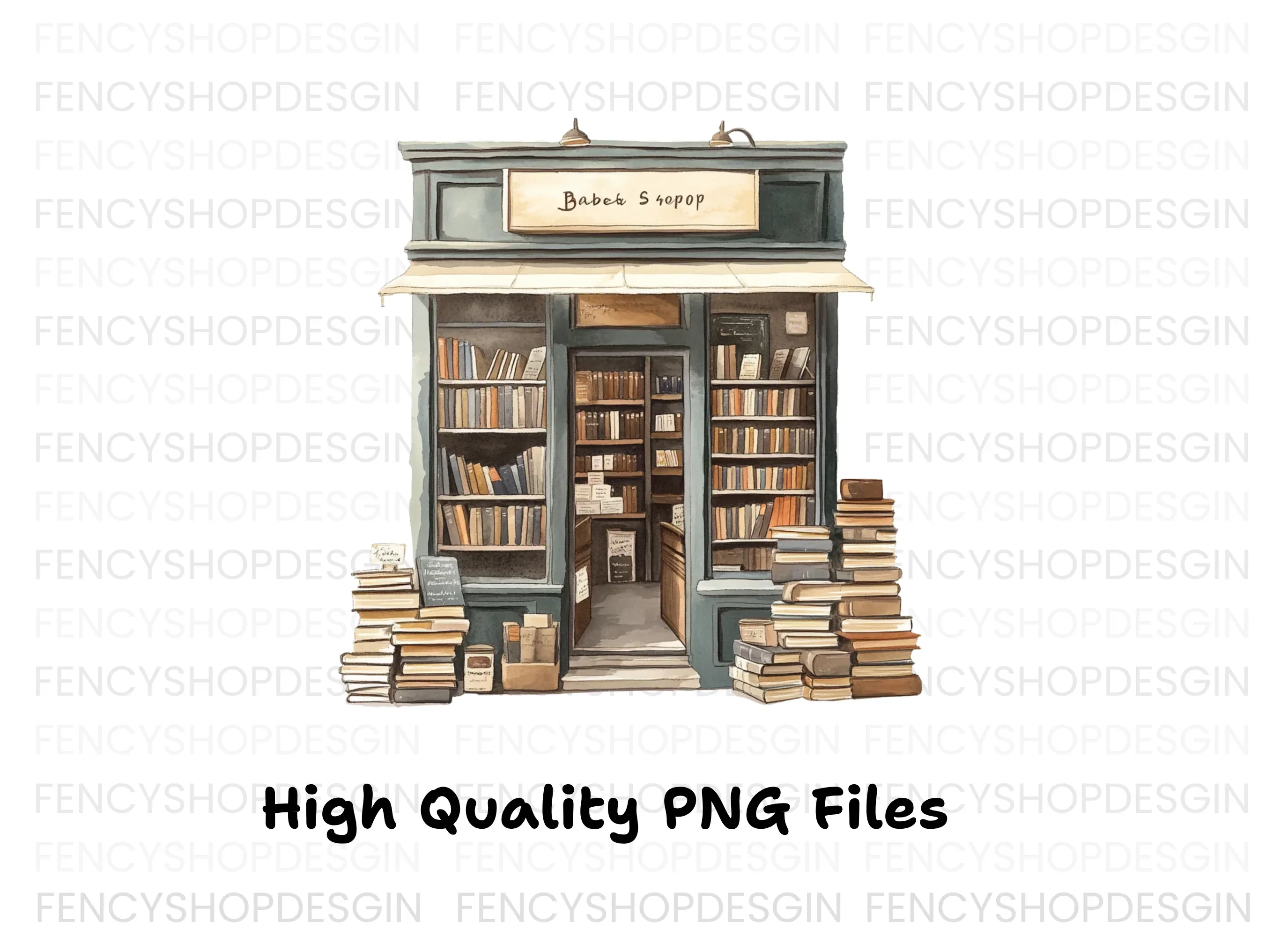 Vintage Bookshop Fronts Clipart Bundle - Image 2