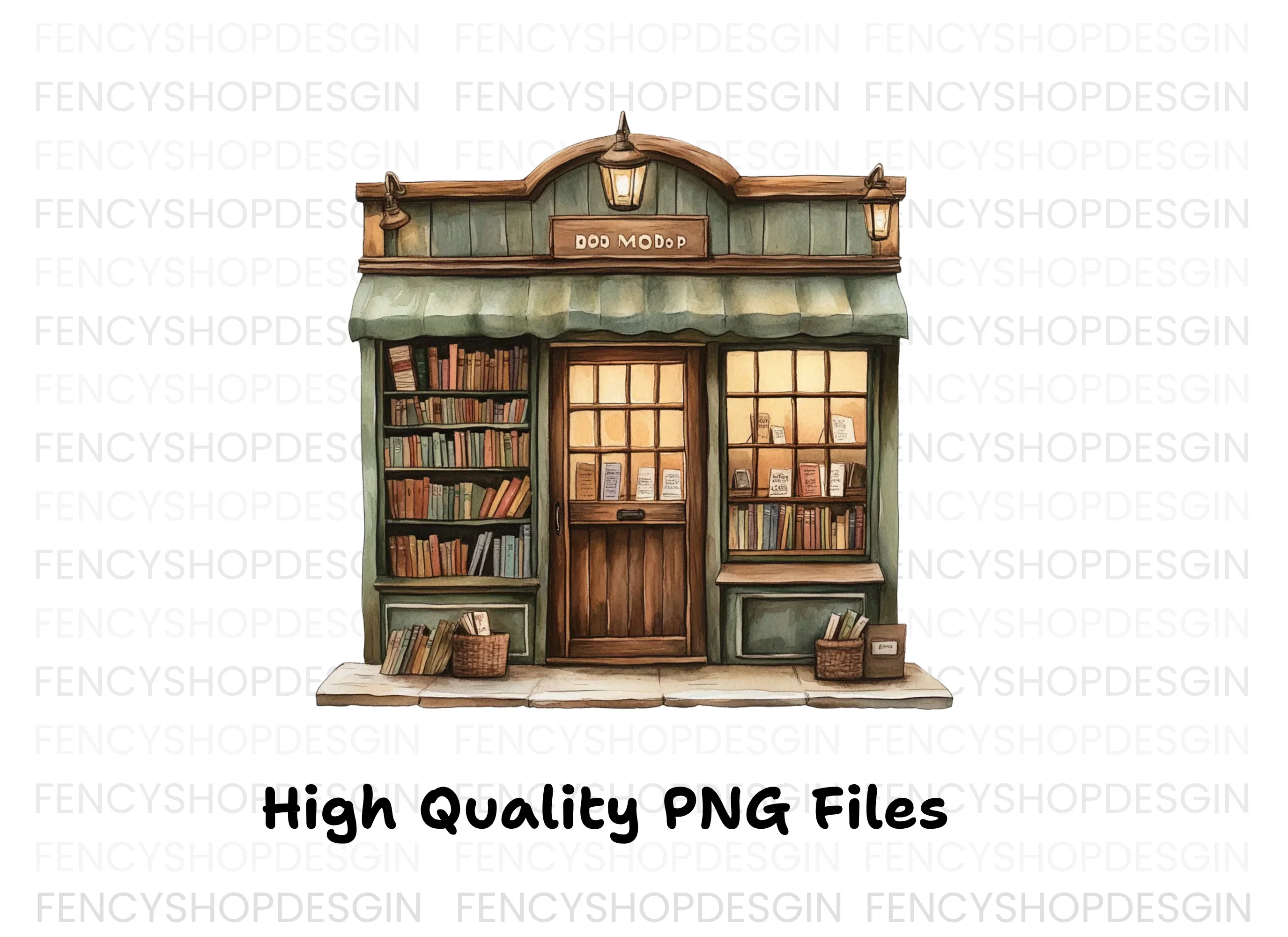 Vintage Bookstore Clipart Bundle - Image 2