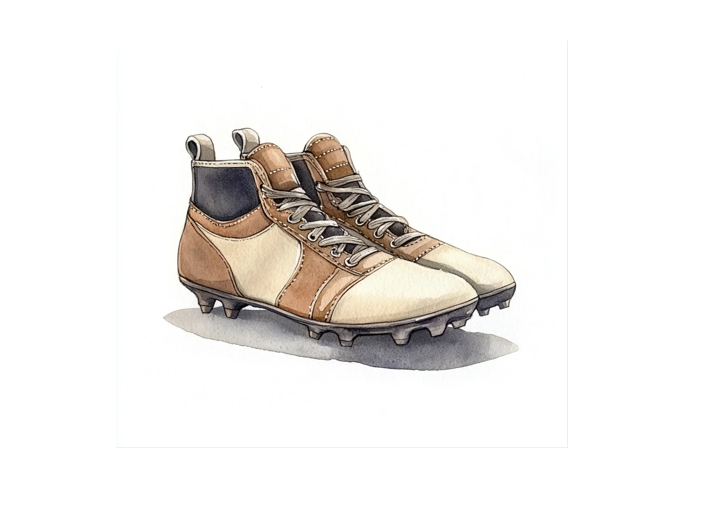 Vintage Brown Cream Sports Shoes Clipart Bundle - Image 3
