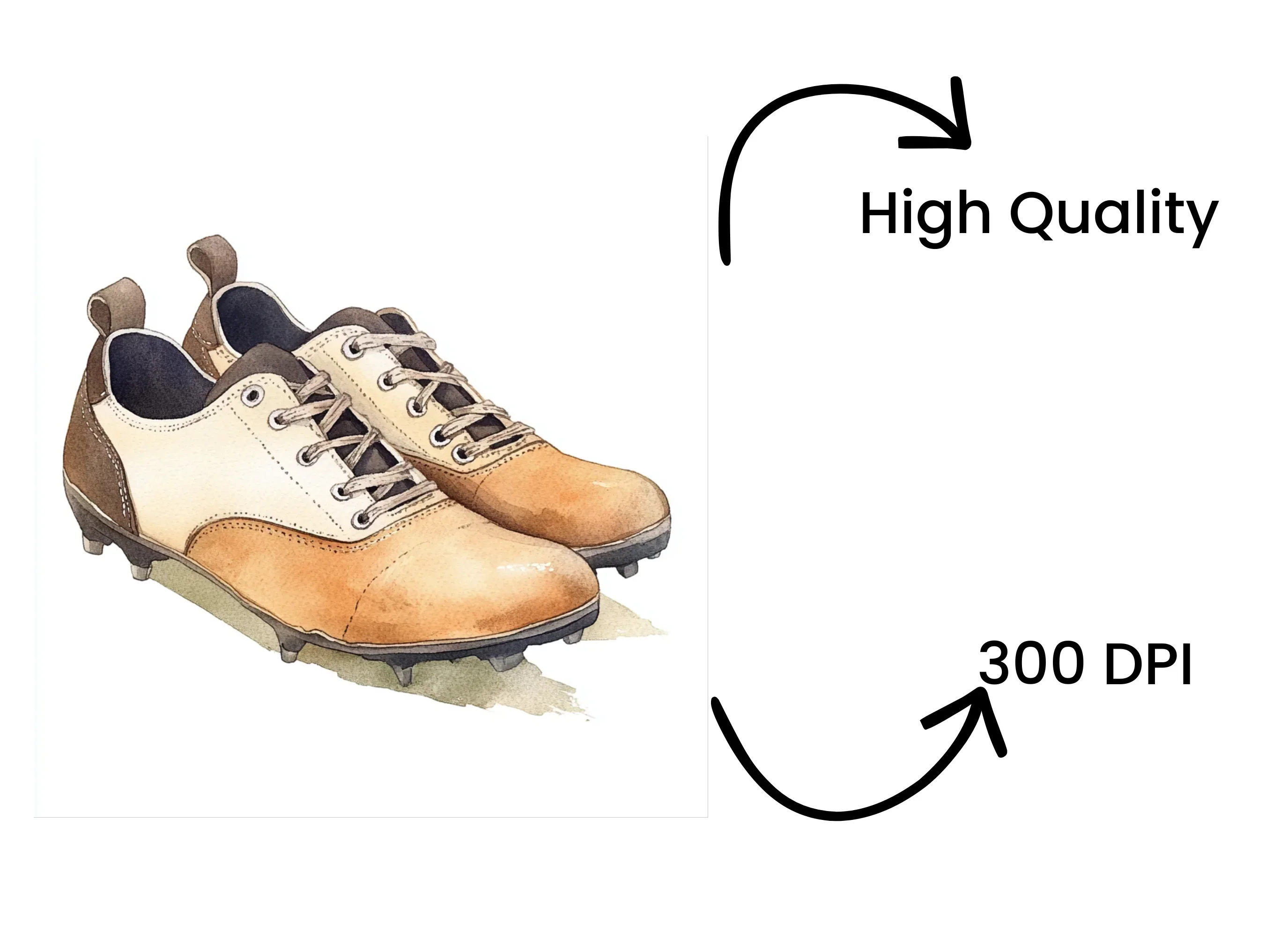 Vintage Brown Cream Sports Shoes Clipart Bundle - Image 4