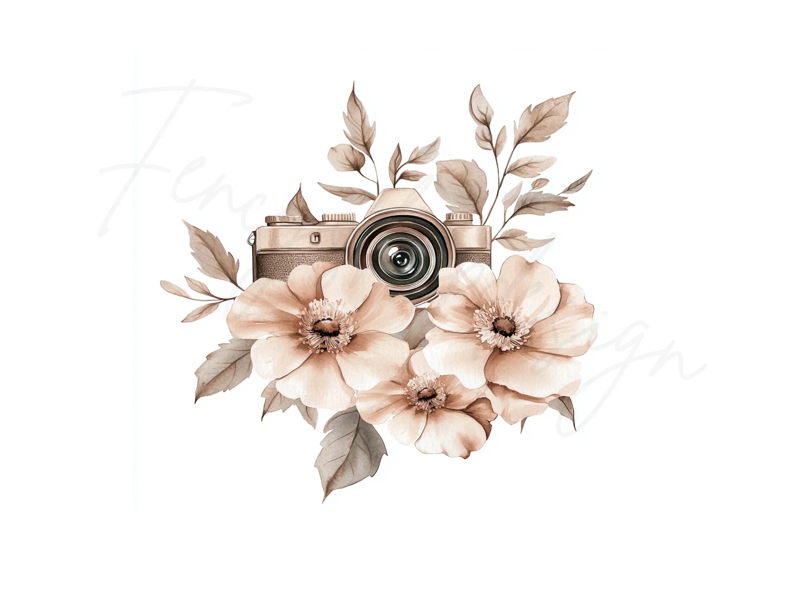 Vintage Camera and Floral Clipart Bundle - Image 2
