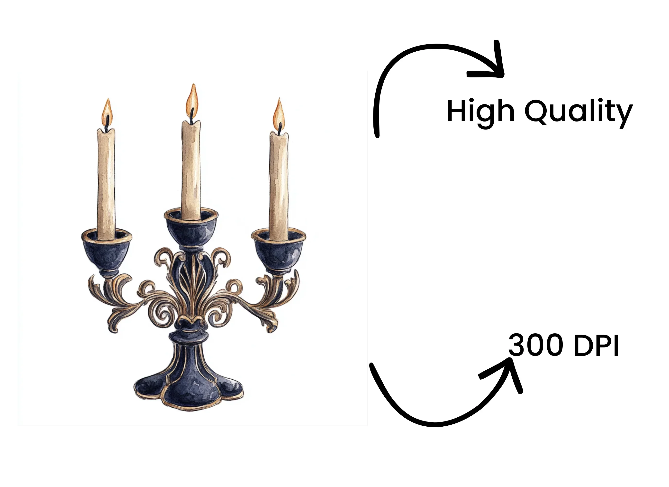 Vintage Candelabra Clipart Bundle - Image 4