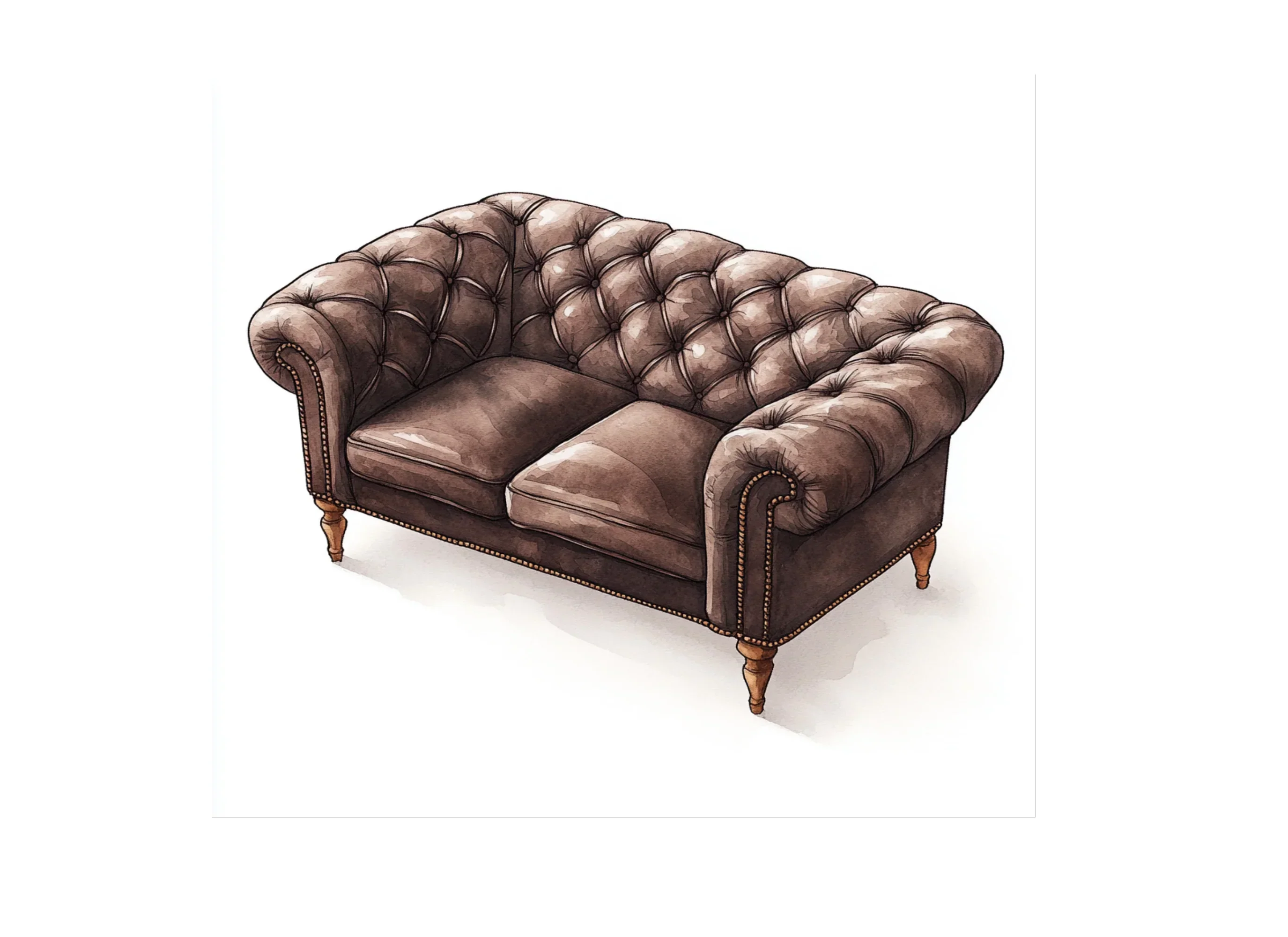 Vintage Chesterfield Sofa Clipart Bundle - Image 3