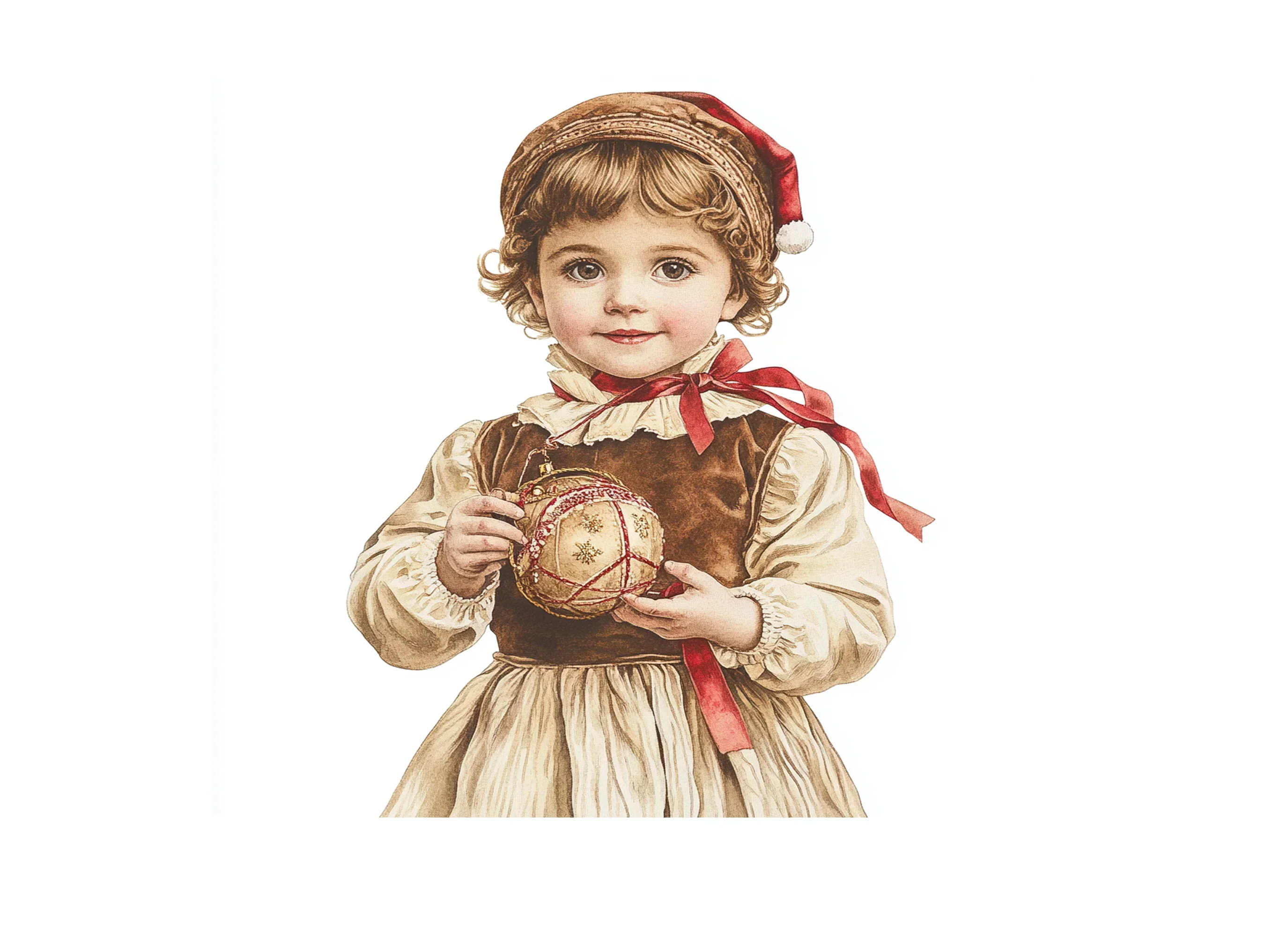 Vintage Christmas Girls Clipart Bundle - Image 3