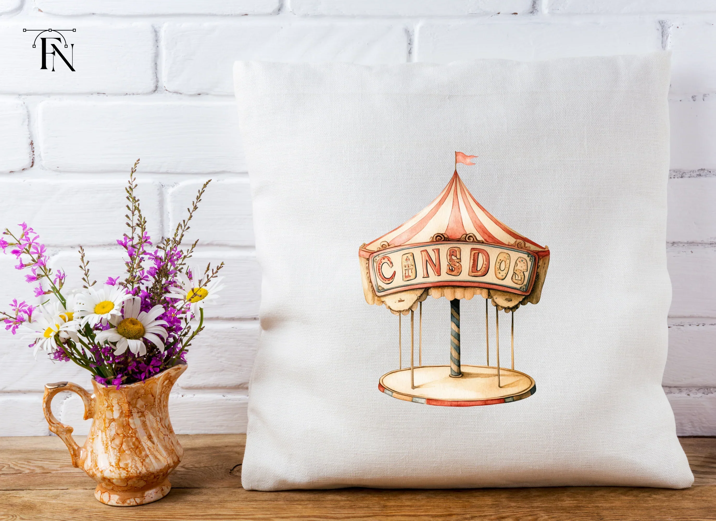Vintage Circus Carousel Clipart Bundle - Image 5