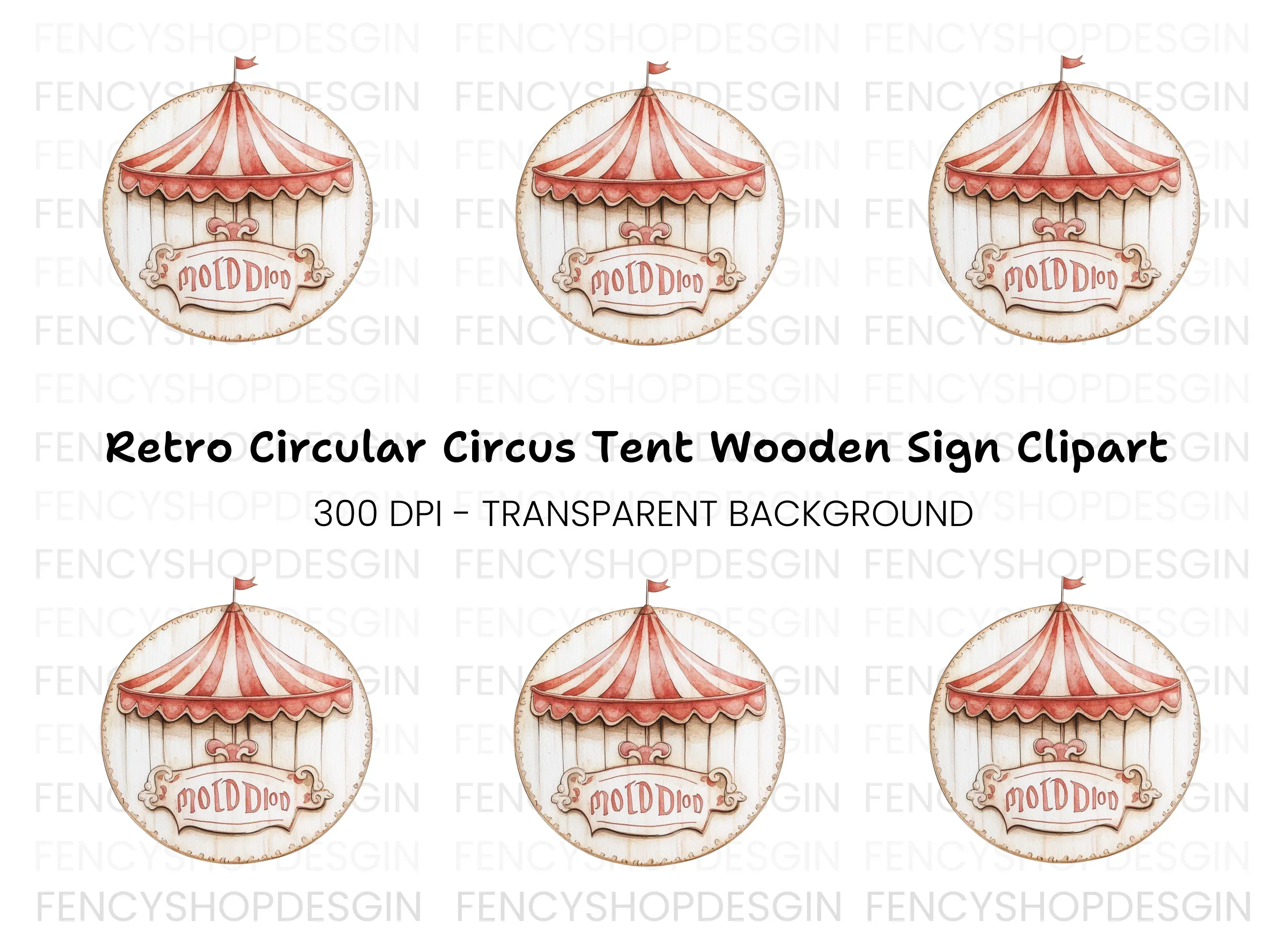 Vintage Circus Tent Clipart Bundle