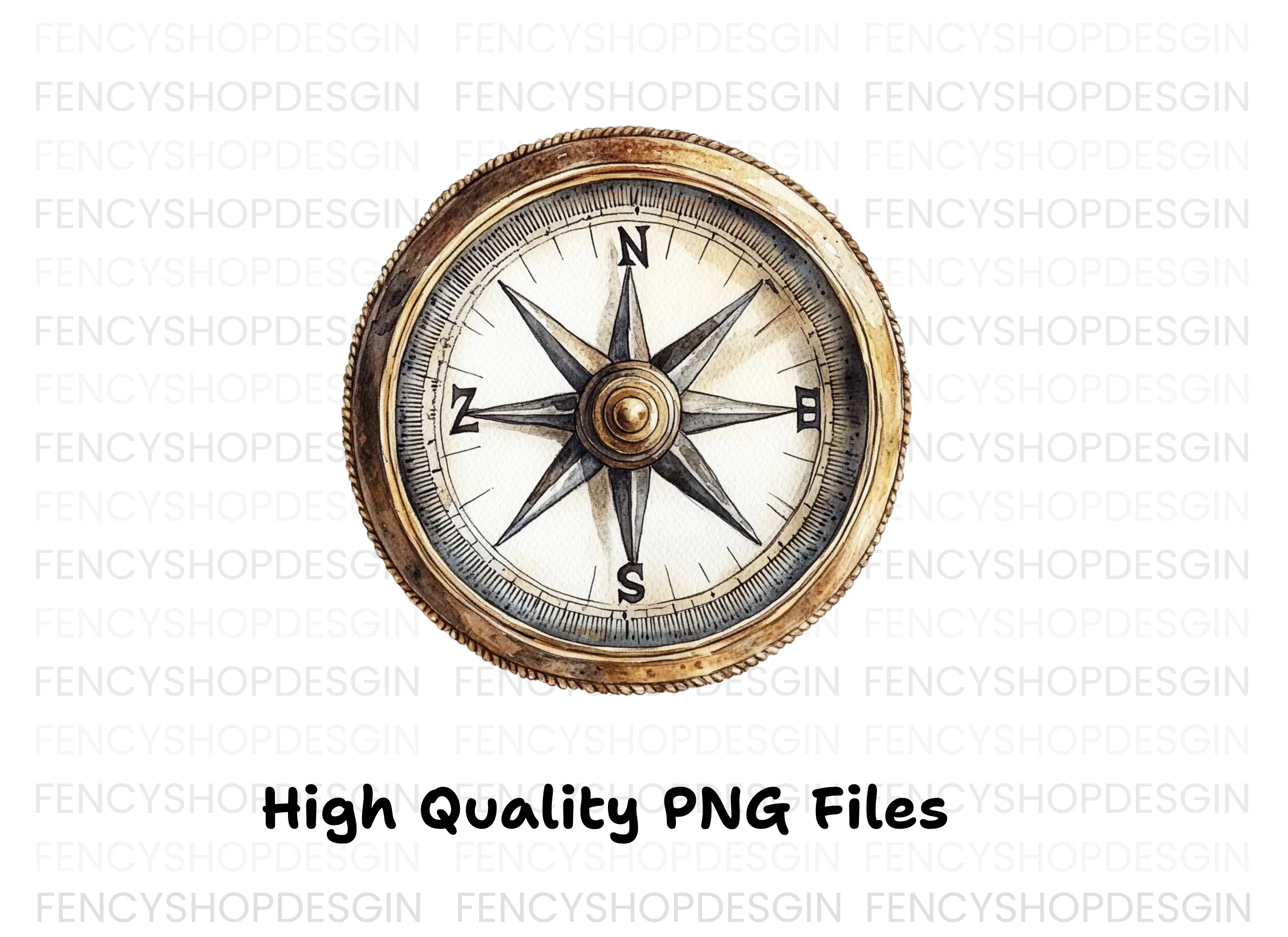 Vintage Compass Clipart Bundle - Image 3