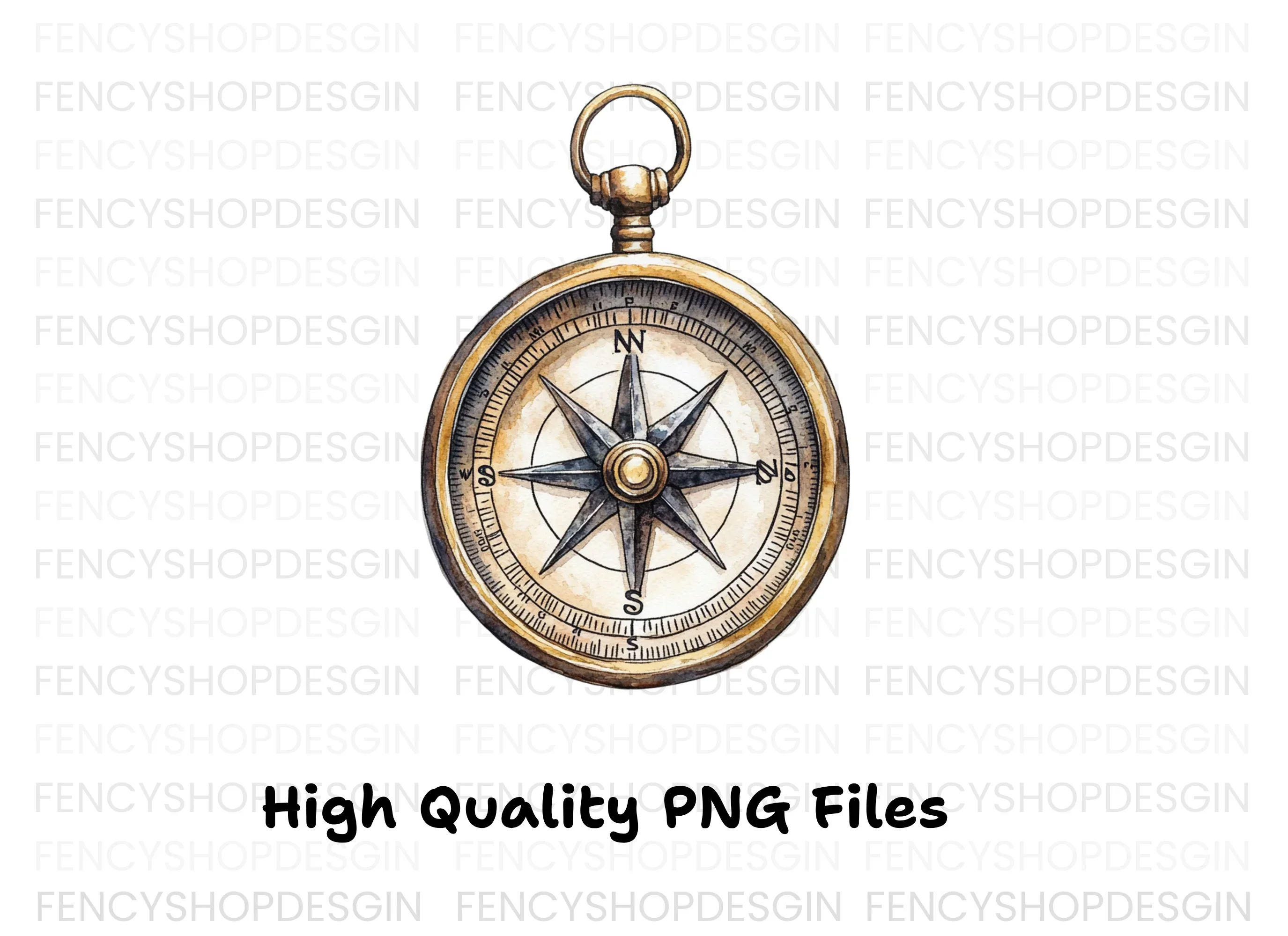 Vintage Compass Clipart Bundle - Image 3