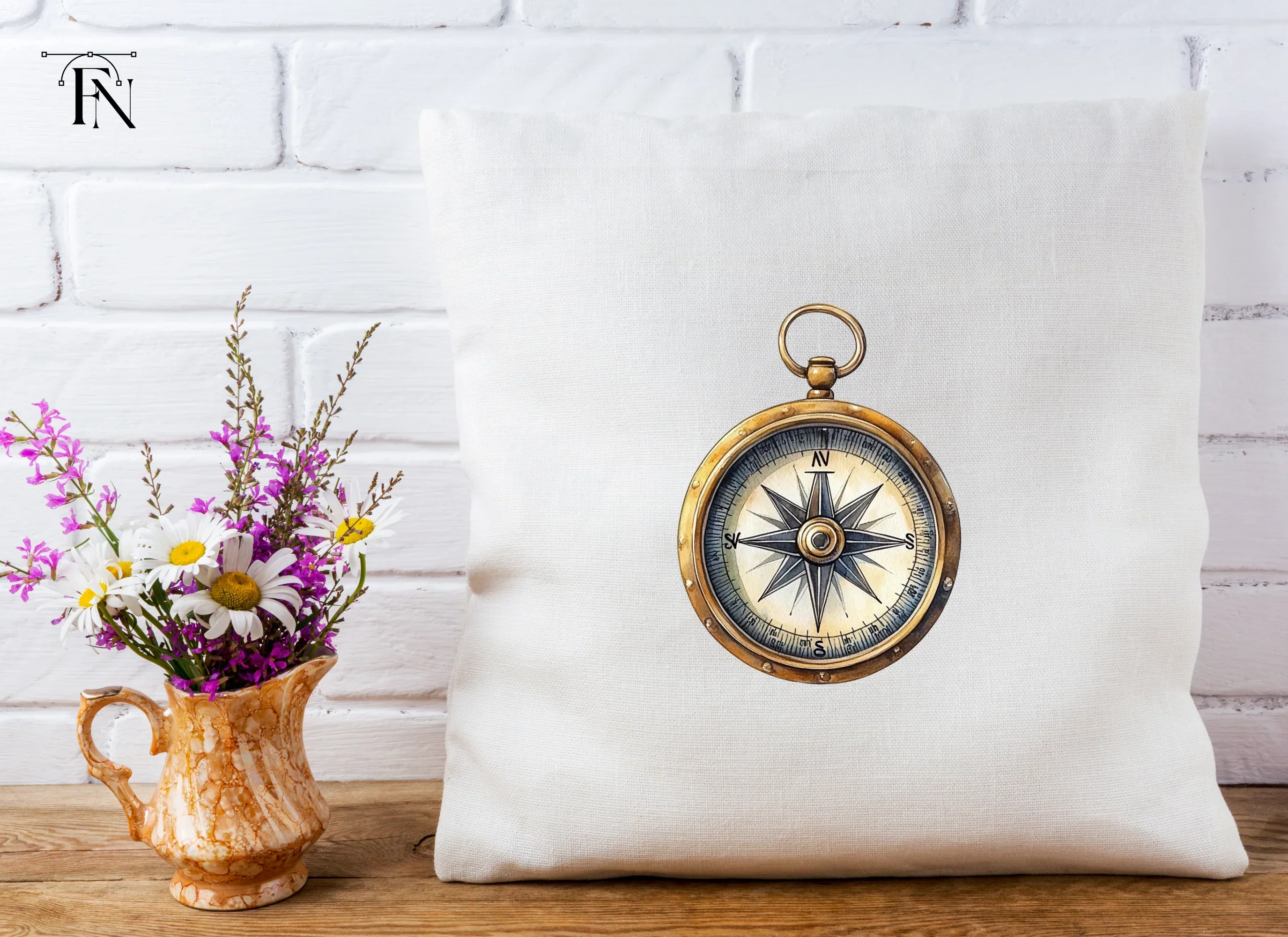 Vintage Compass Clipart Bundle - Image 5