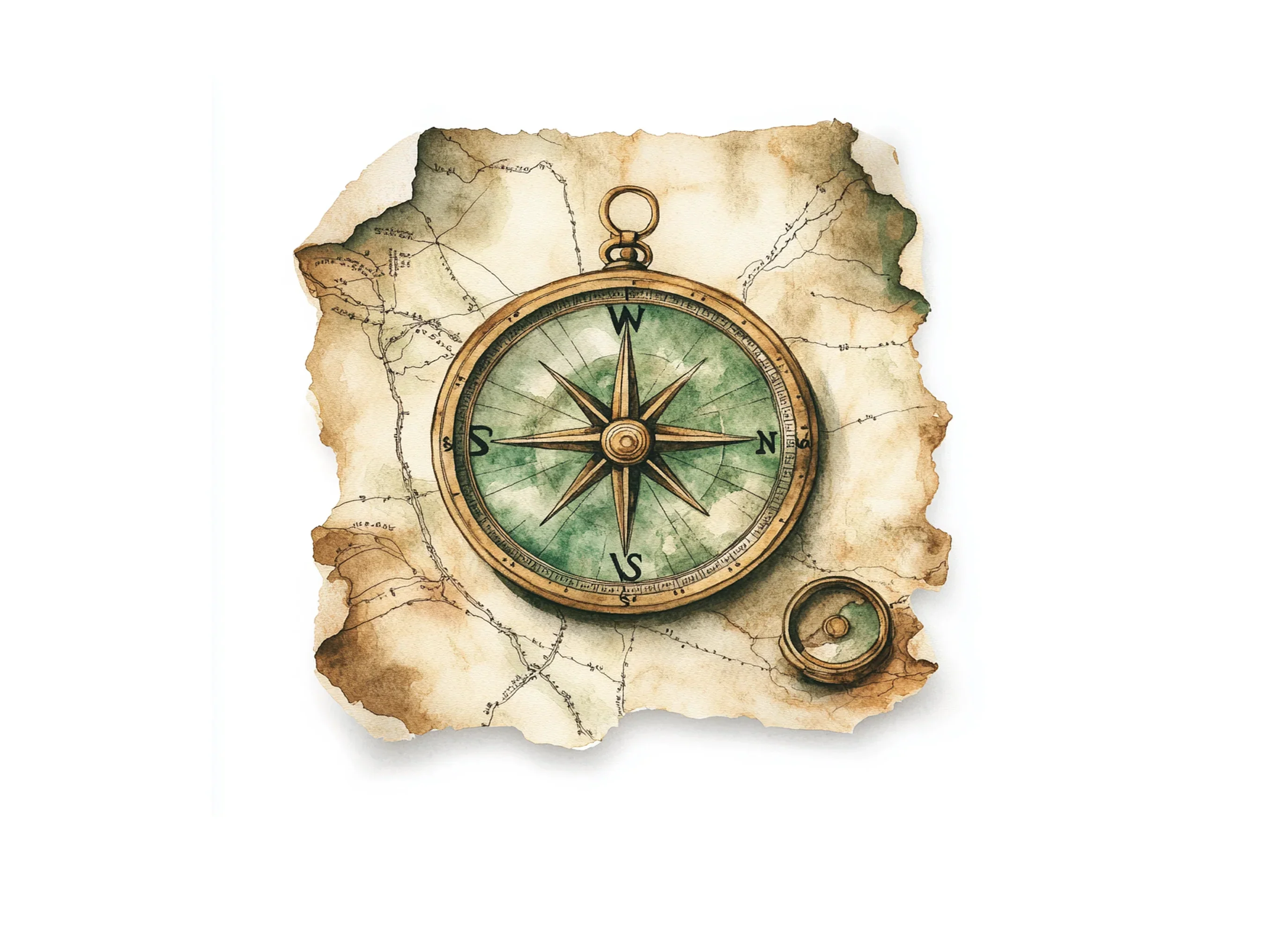 Vintage Compass Map Clipart Bundle - Image 2