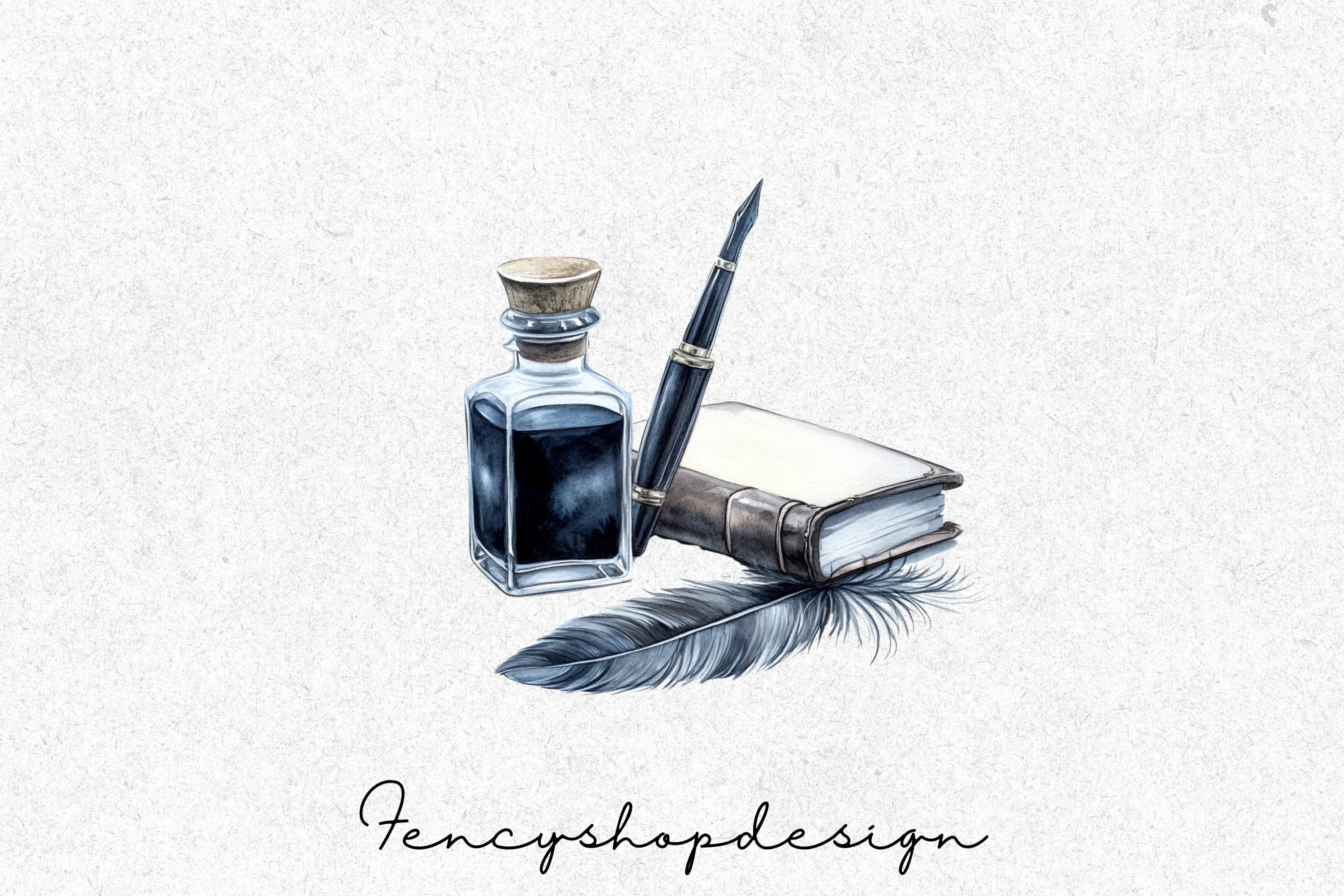 Vintage Cute Animal Writing Clipart Bundle - Image 7