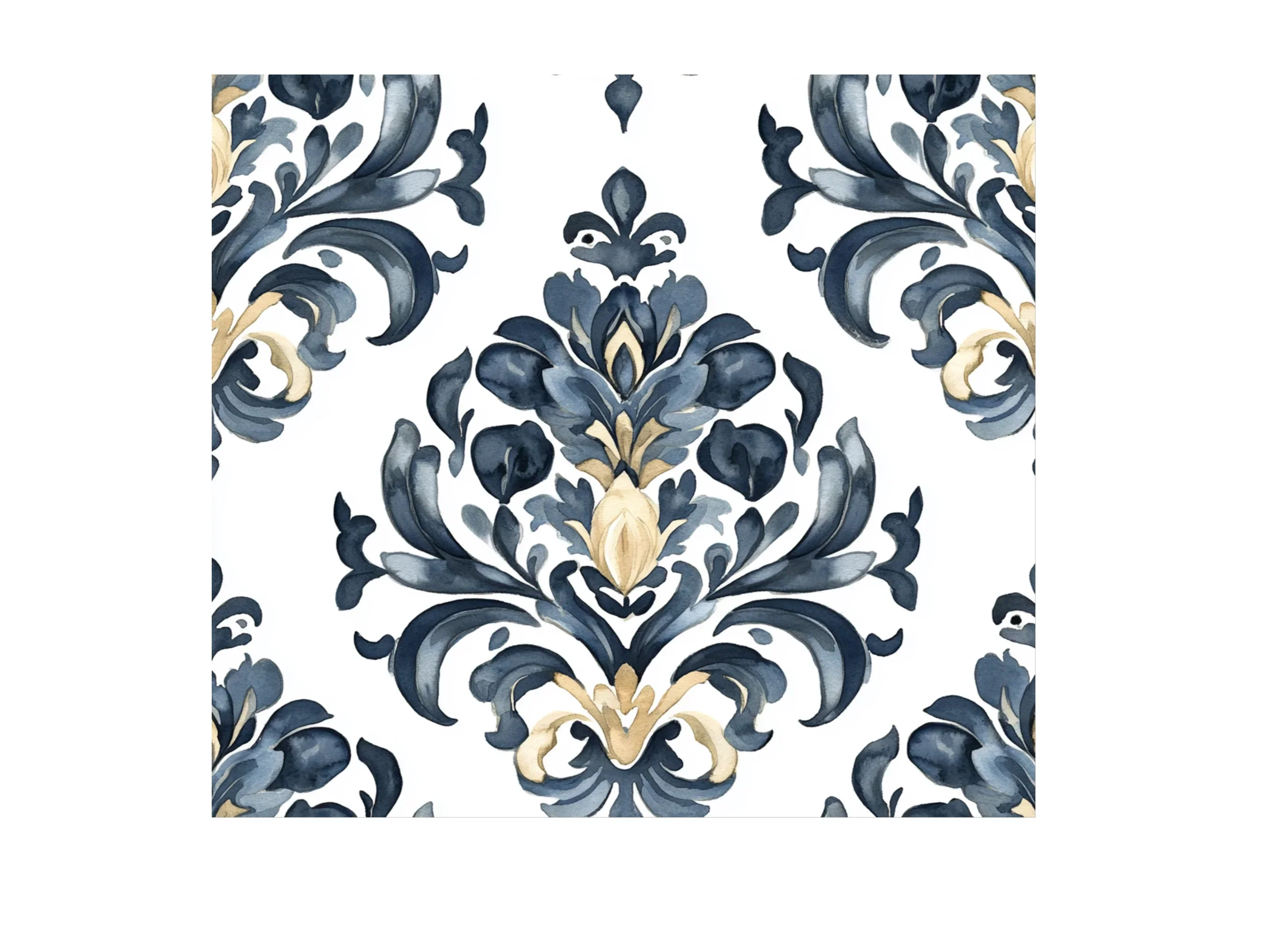 Vintage Damask Pattern Clipart Bundle - Image 3