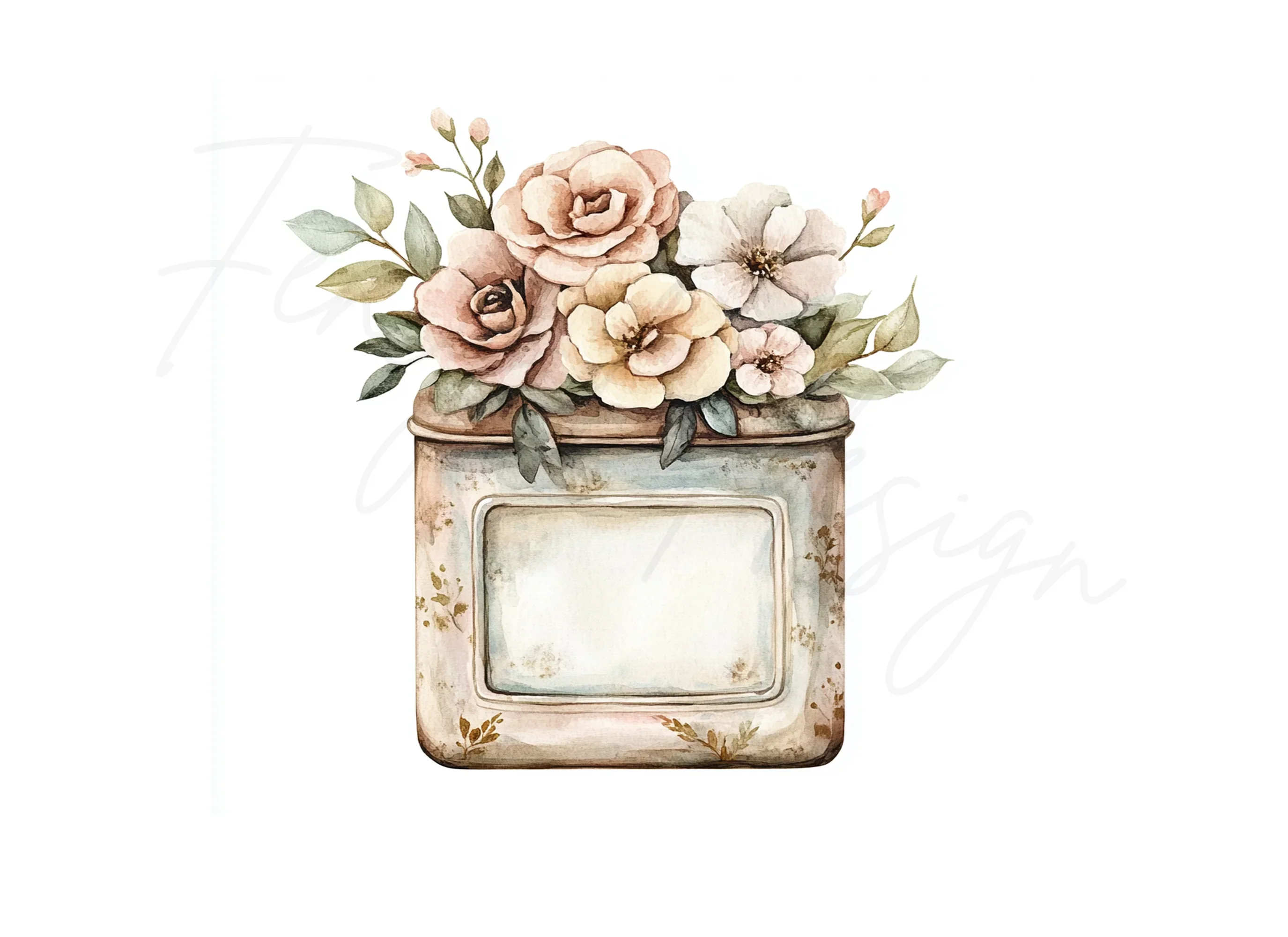 Vintage Floral Arrangement Clipart Bundle - Image 3